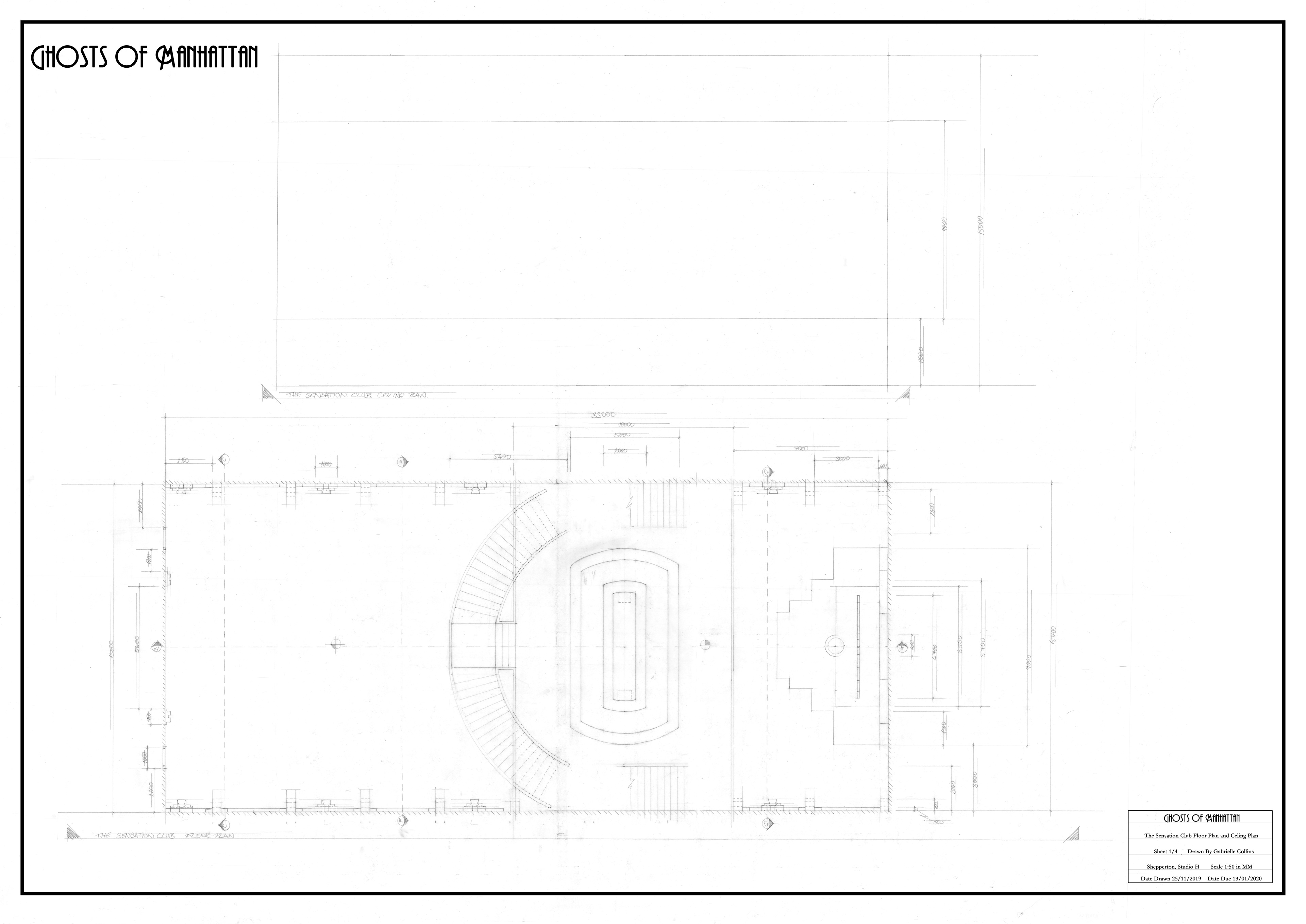 The Sensation Club 2nd, 3rd Floor Plan and Ceiling Plan