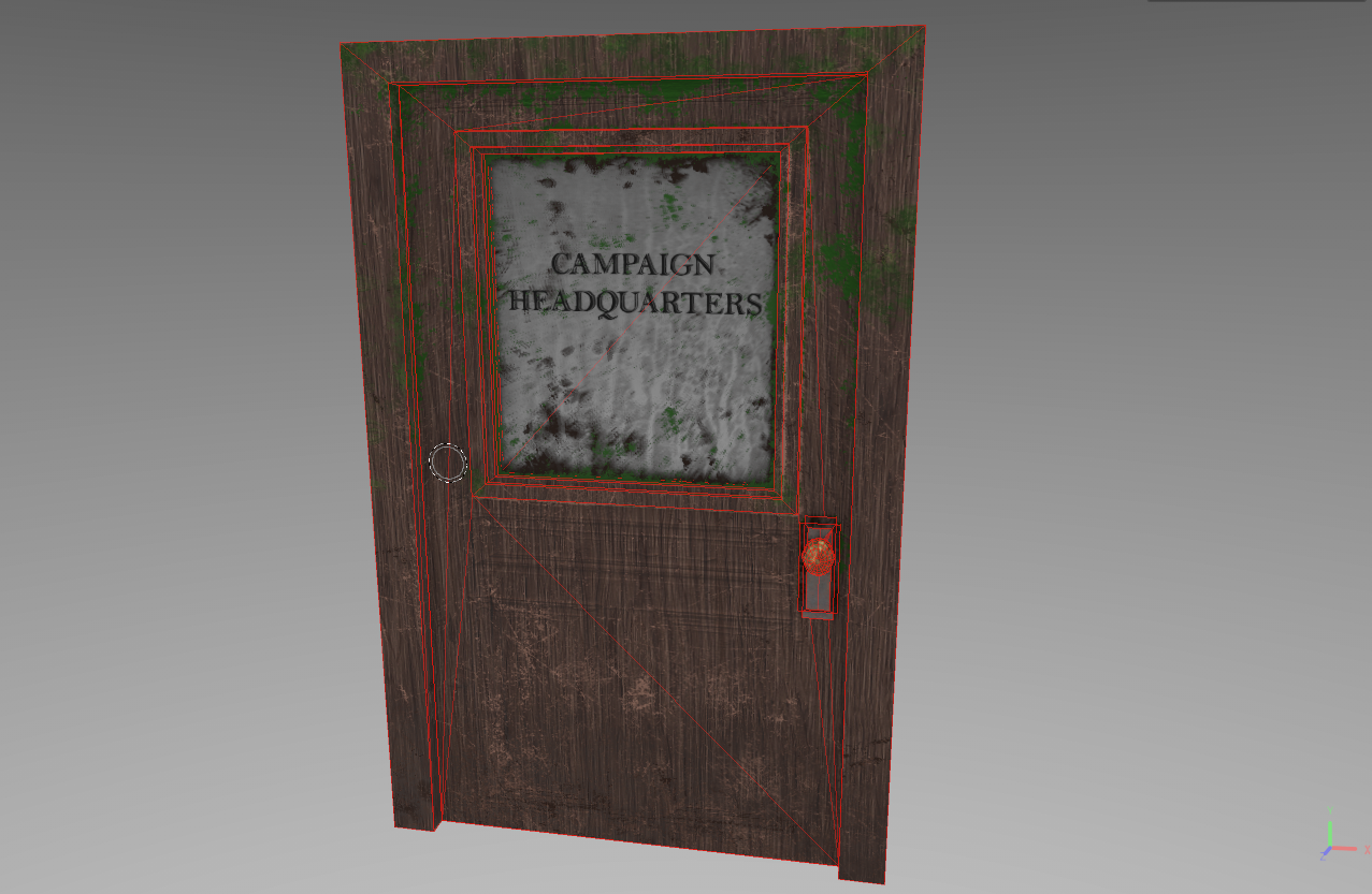 Non-practical Wireframe Door
