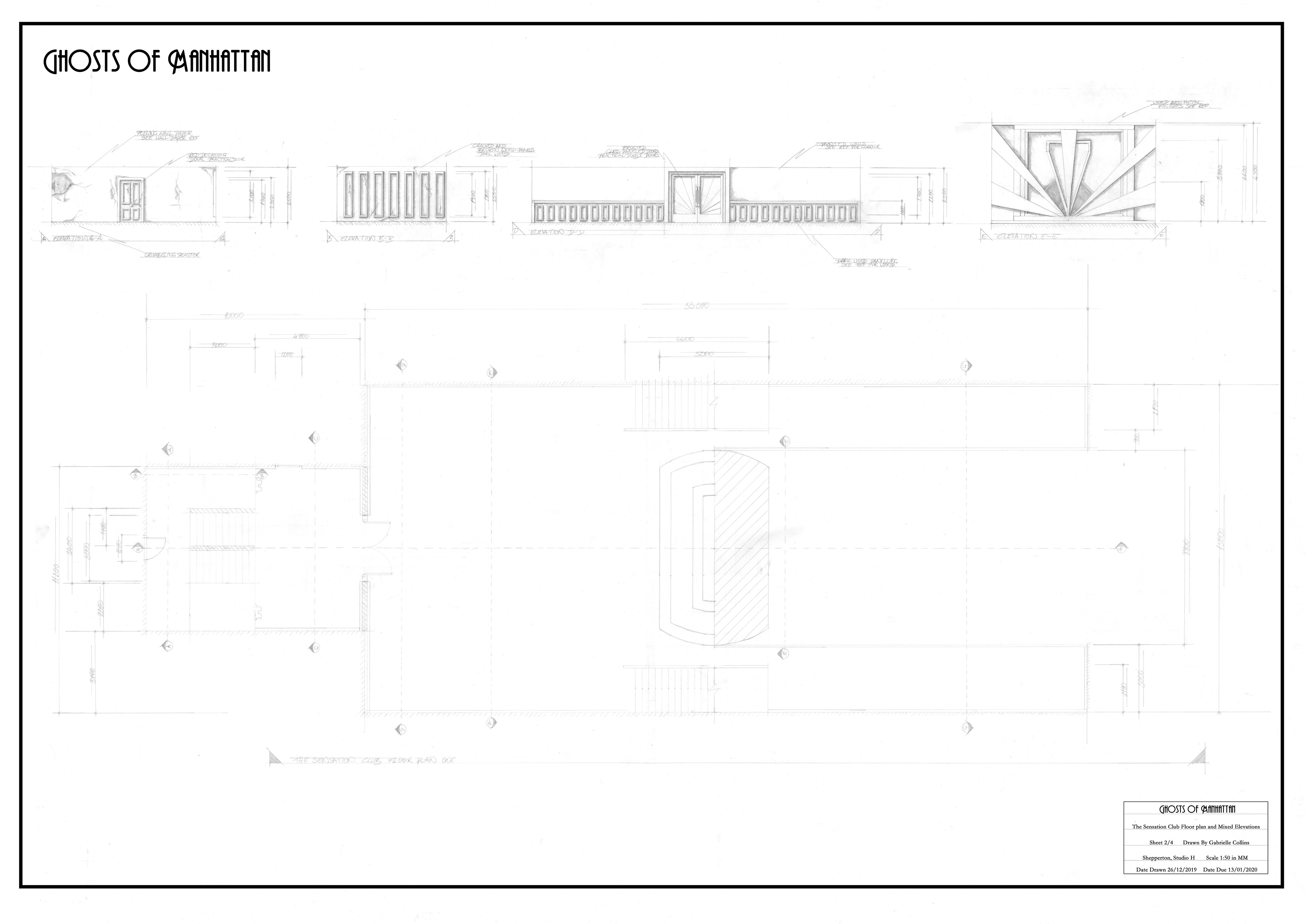 The Sensation Club Top Floor Plan and Elevations