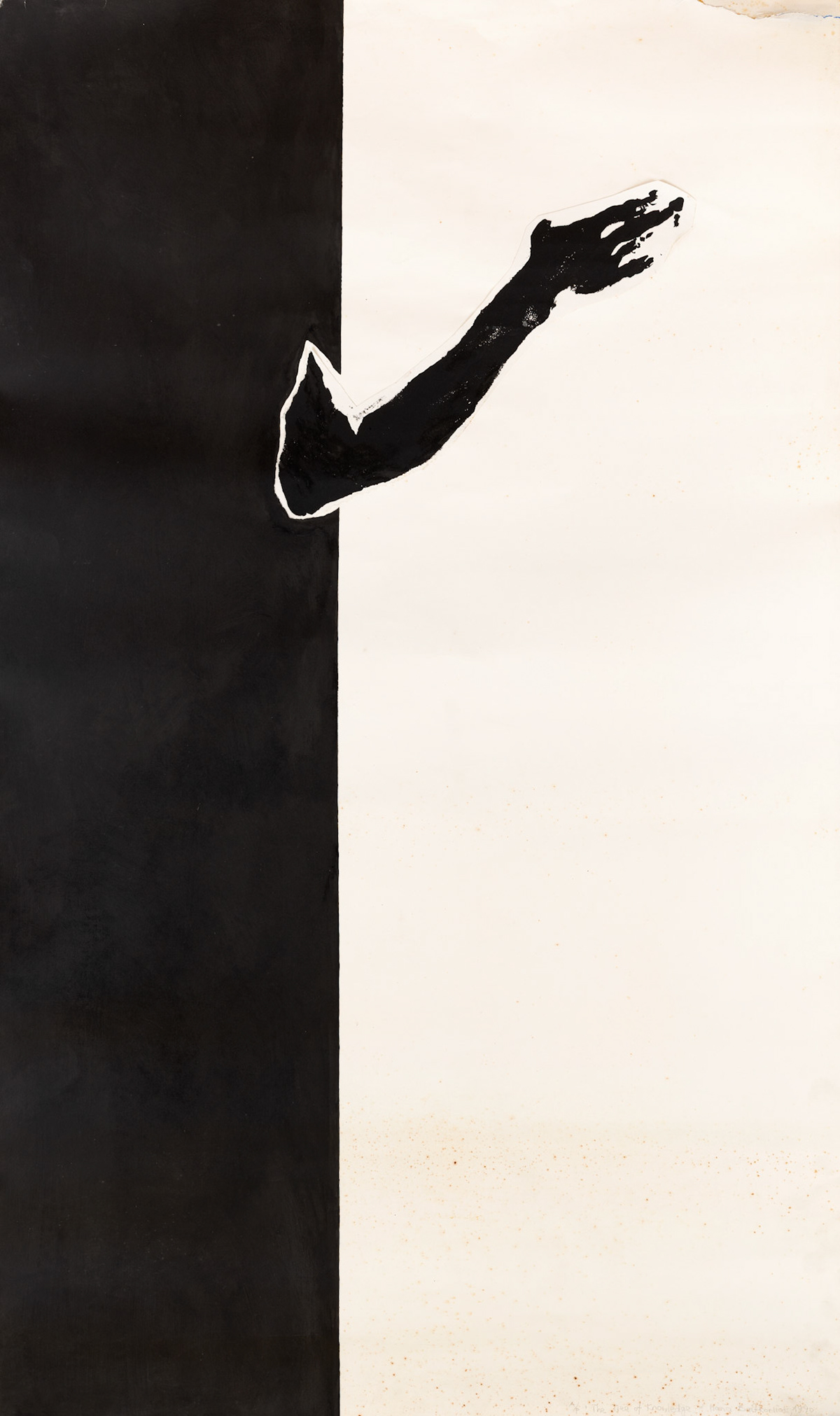 DRZEWO WIADOMOŚCI 146x90 sitodruk i kolaż na papierze 1990