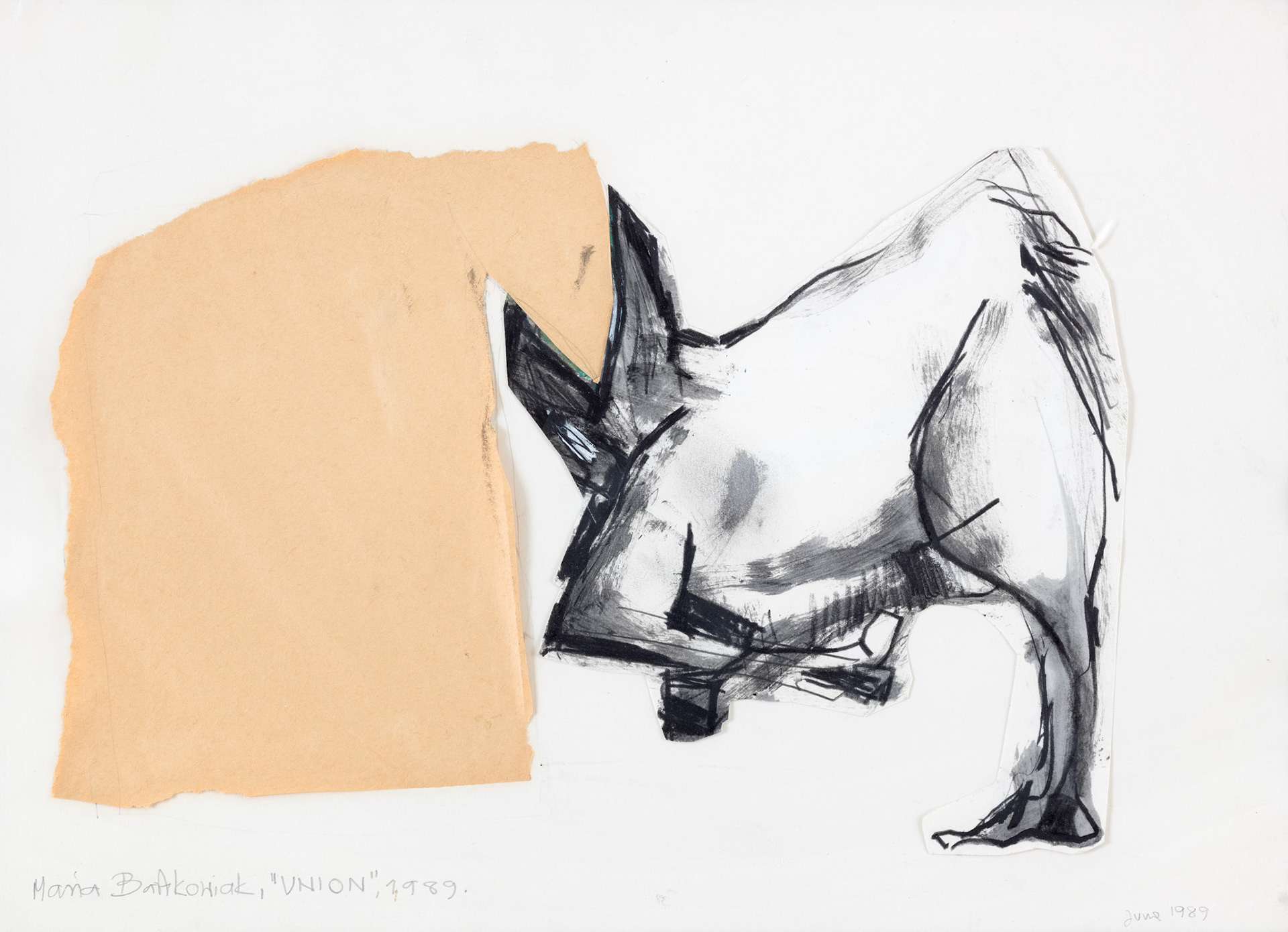UNIA:WĘZEŁ 29x40 rysunek i kolaż na papierze 1989-2018