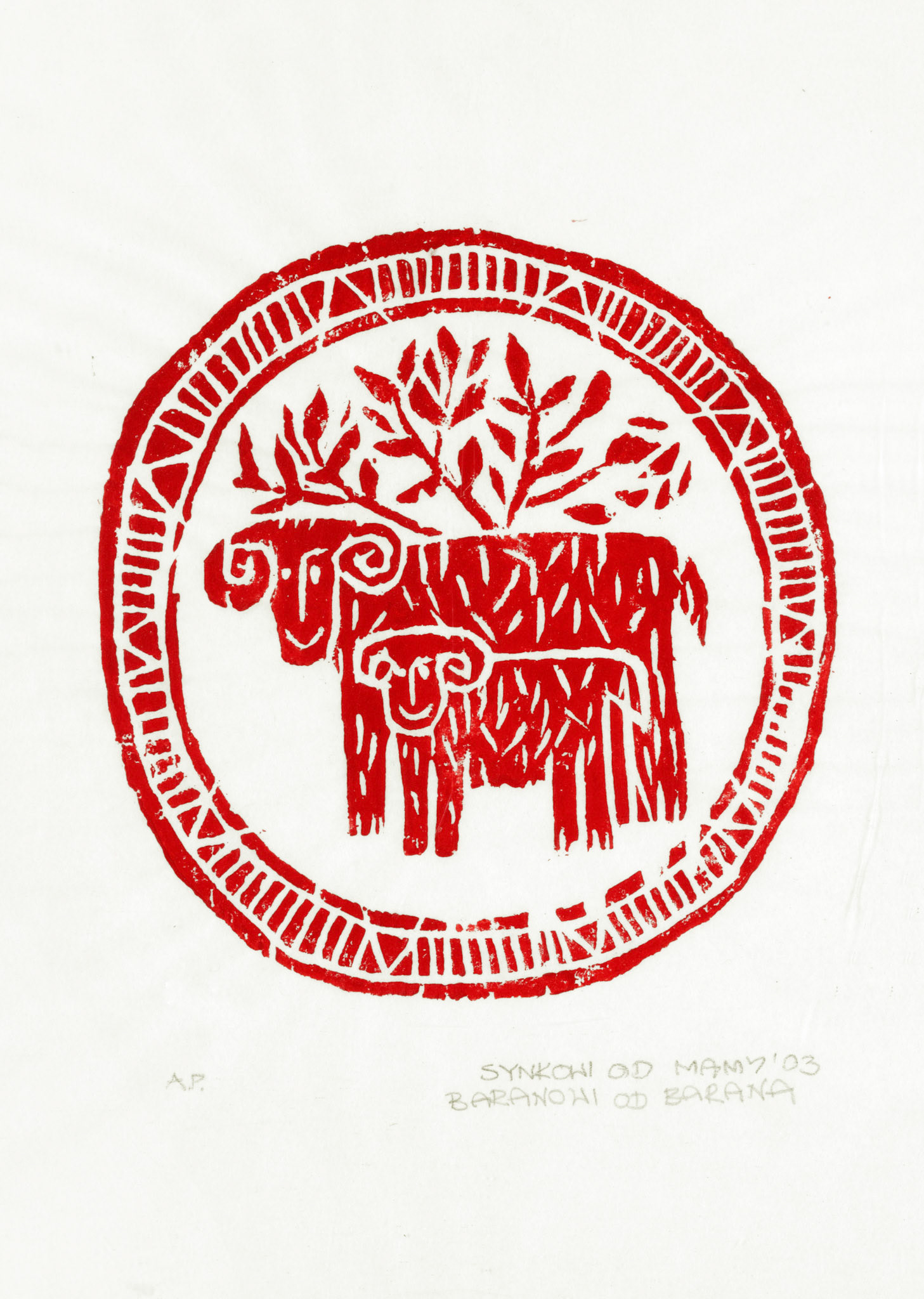 BARAN DLA BARANA 21x13,5 drzeworyt 2003