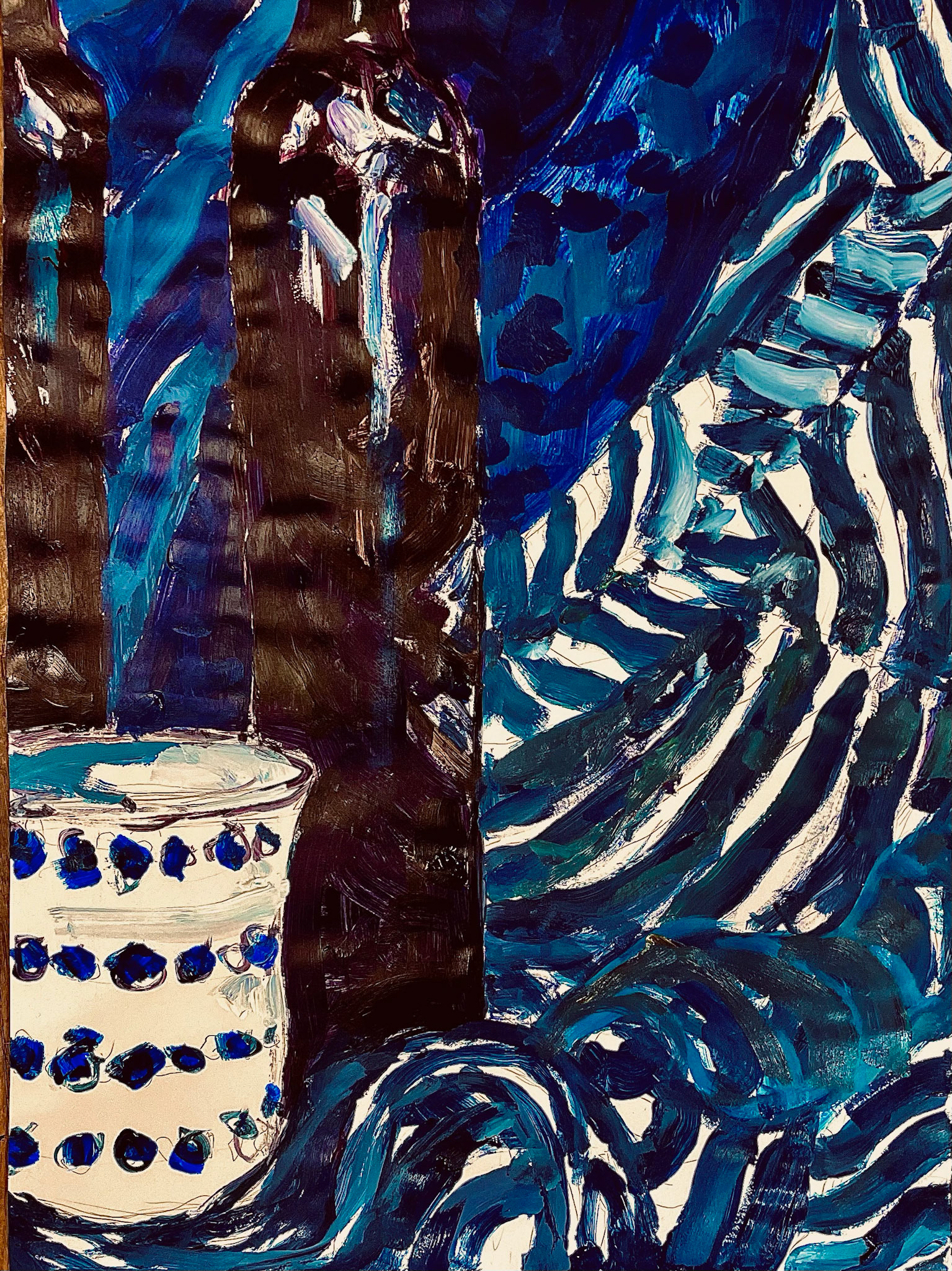 'CODZIENNOSC WCZORAJ 70x50 akryl na papierze 2024