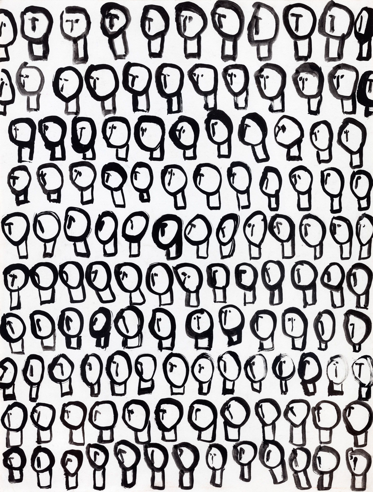 MASKI 40x30 rysunek, tusz na papierze 1990