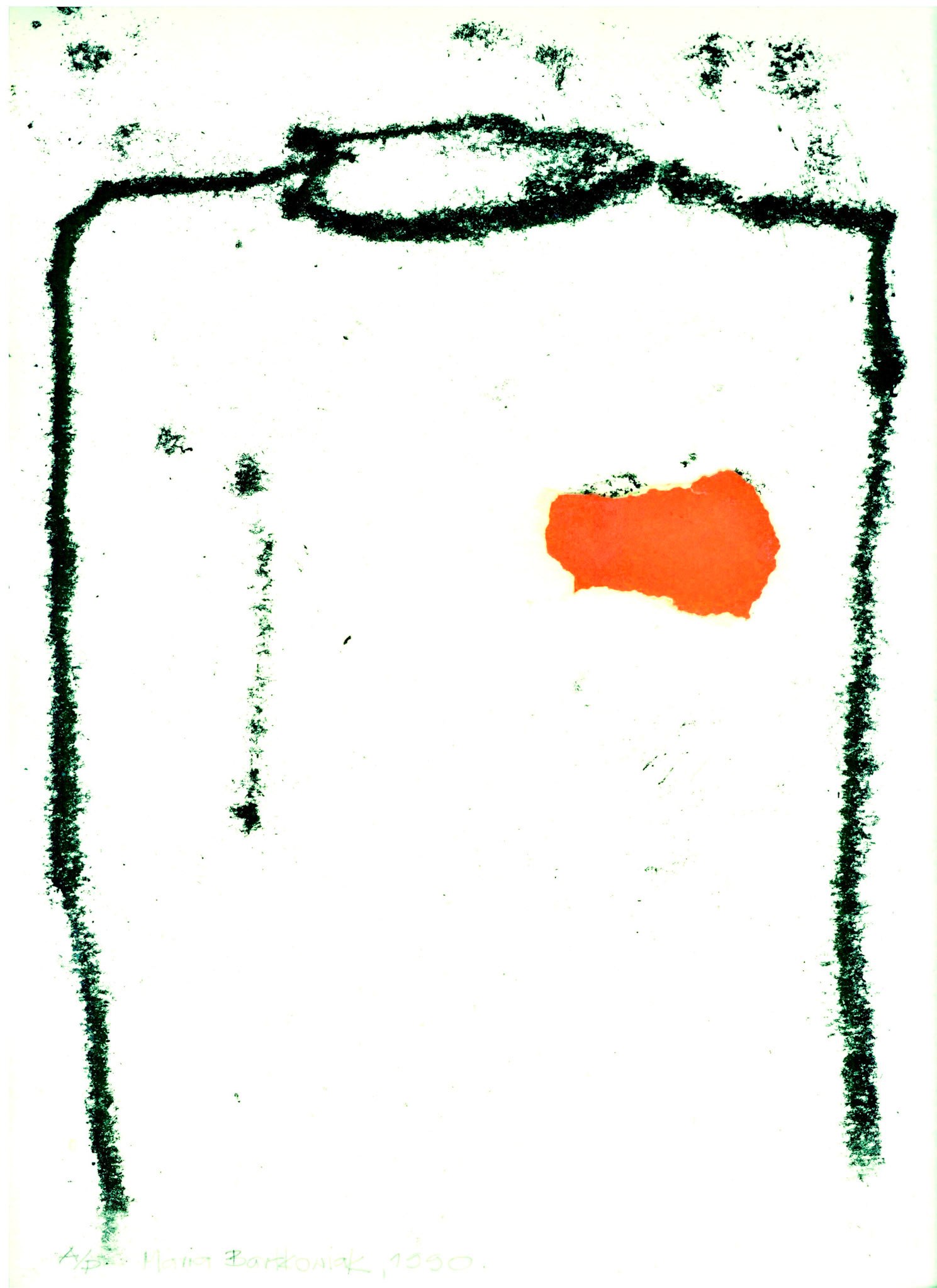 TORS I 29x21 monotypia i kolaż na papierze 1993