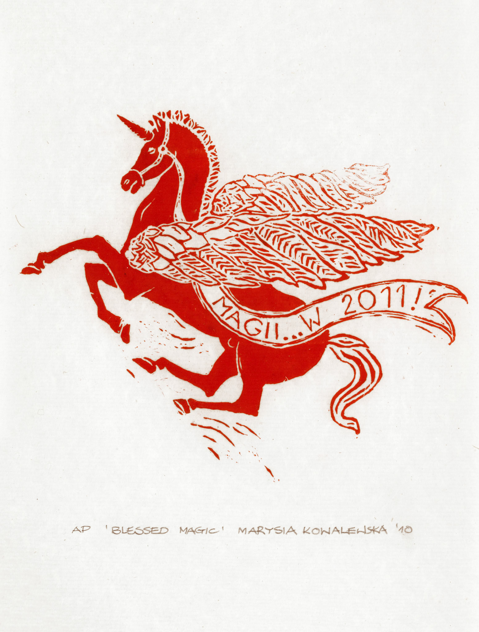 MAGIA 32x25 linoryt na papierze chińskim 2010