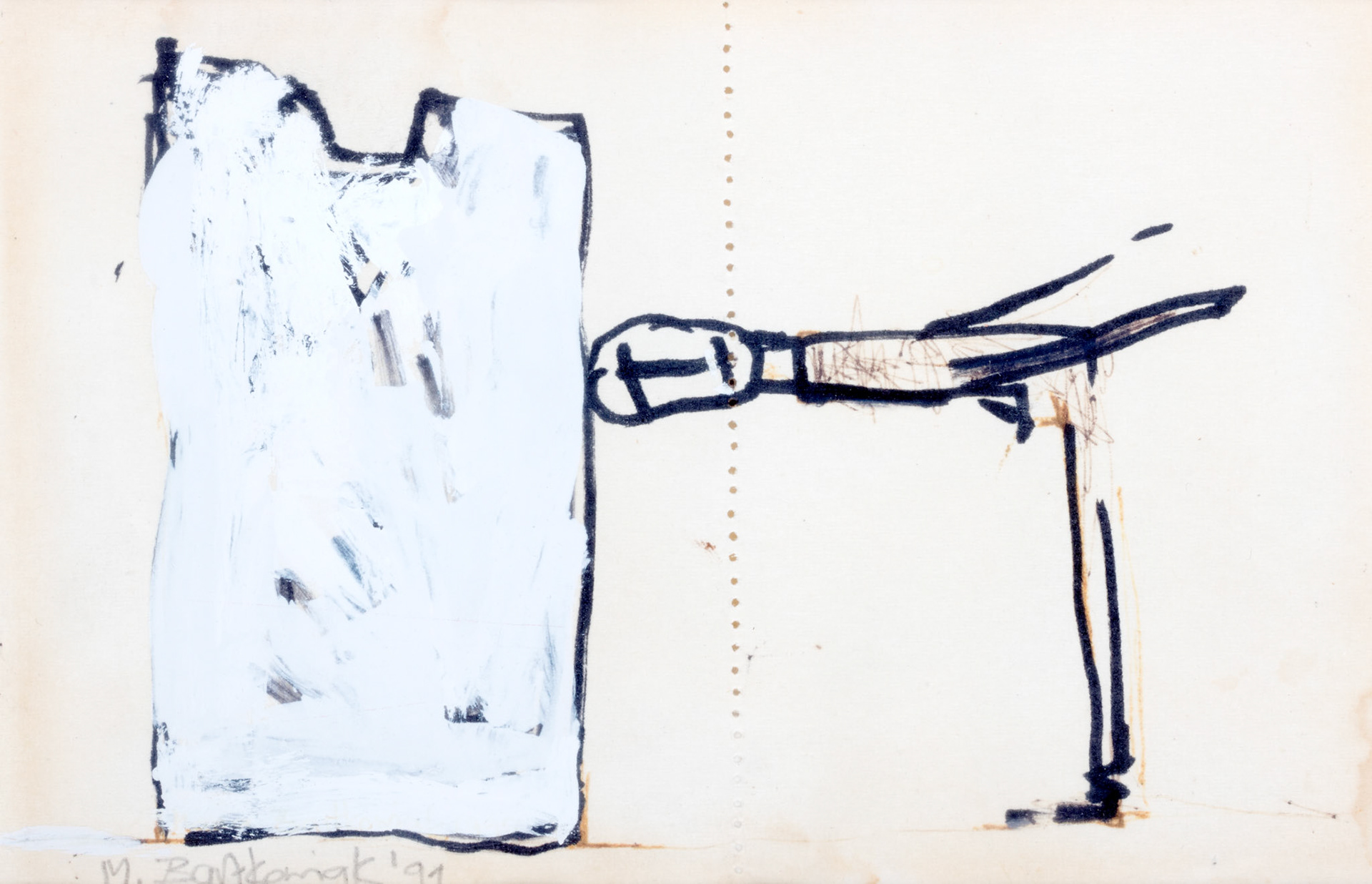 GDZIE JESTEŚ 9x14 rysunek na papierze 1989