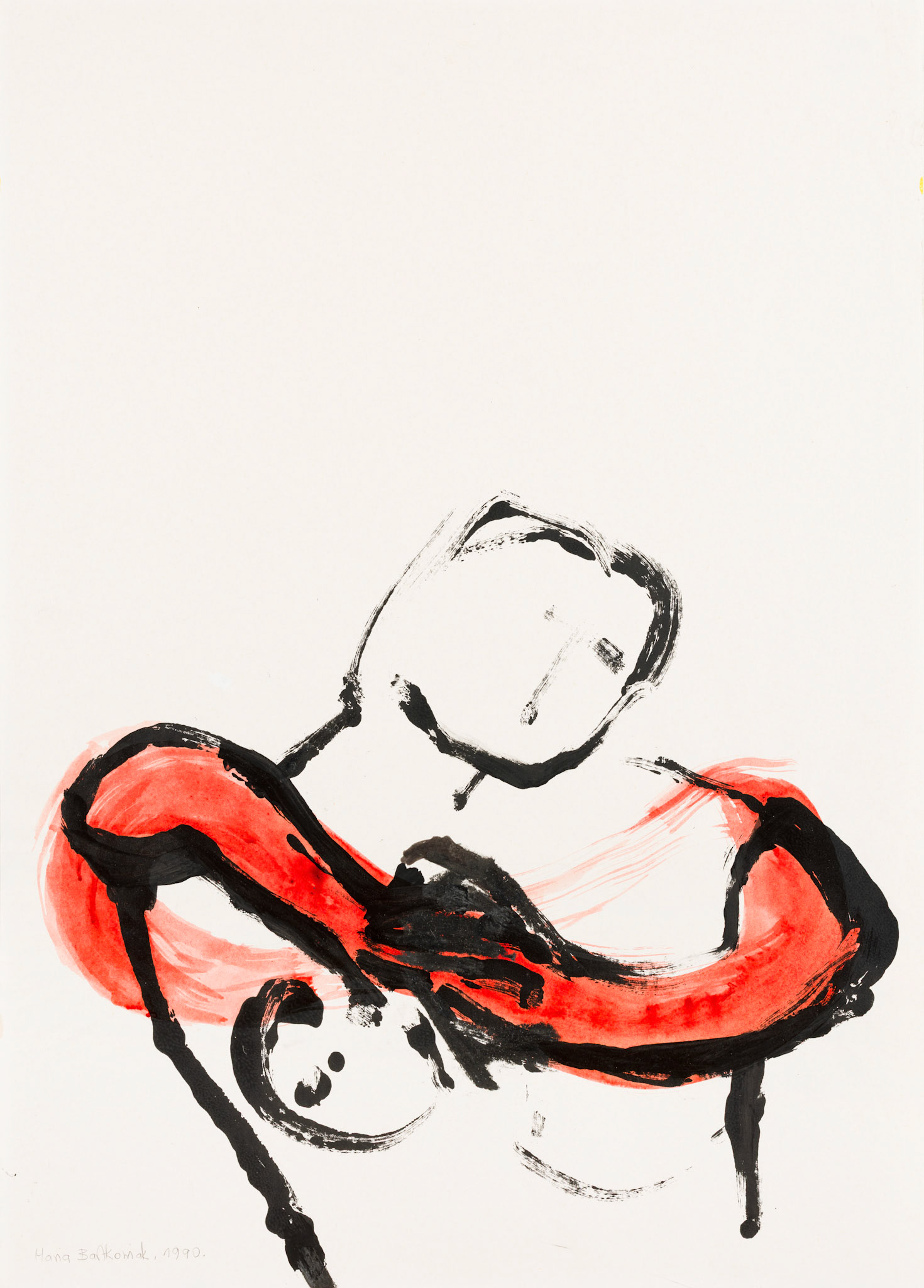 BOGINI 60X43 monotypia, tusz na papierze 1990