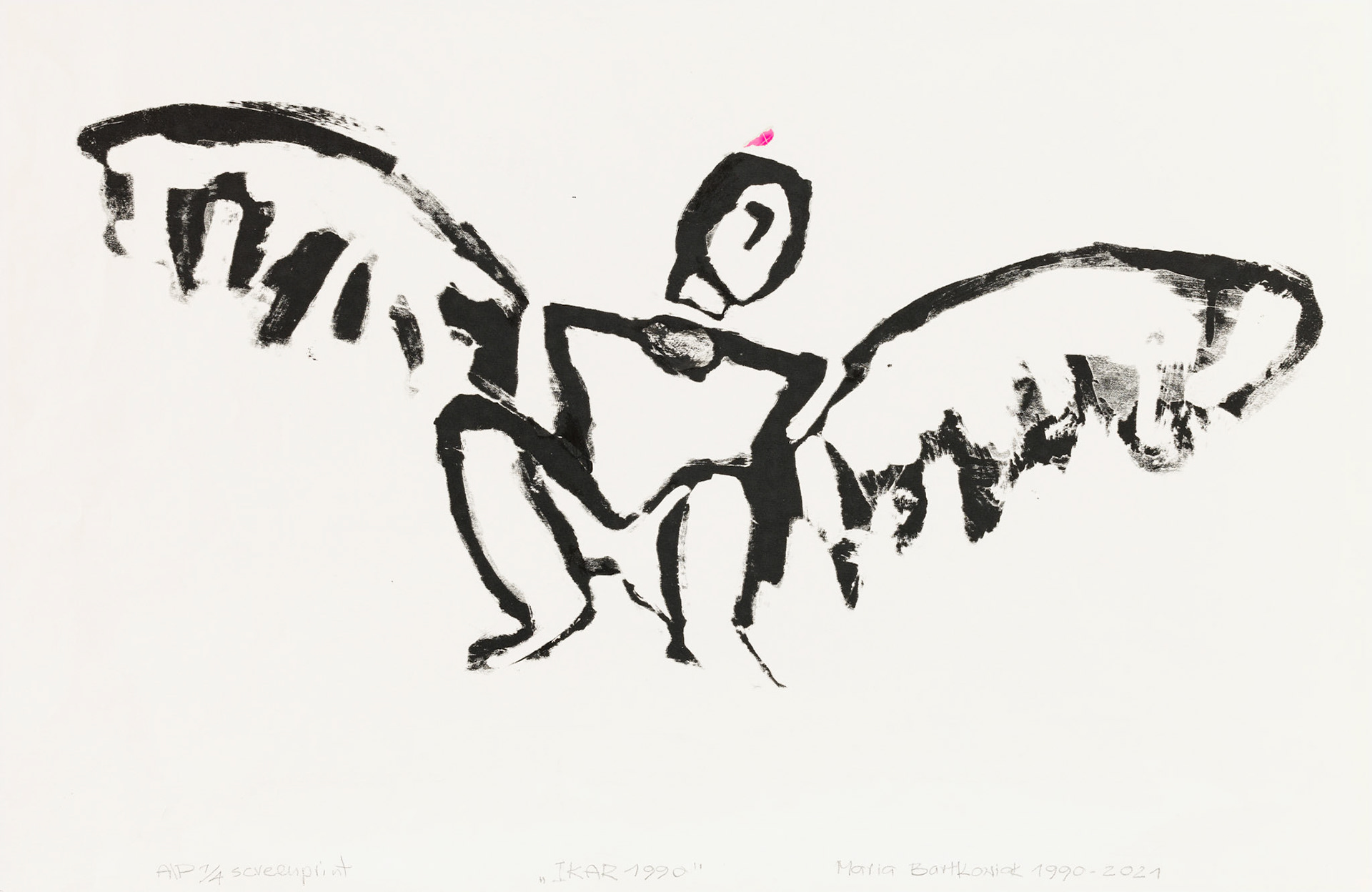 IKAR 48x74 sitodruk, kolaż na papierze 1990