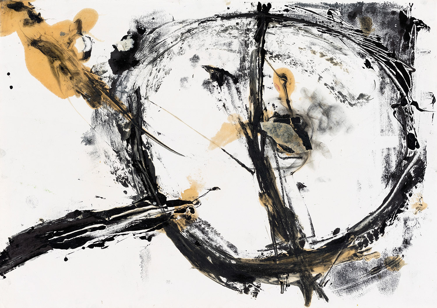 TWORZENIE ŚWIATA II 41x58 monotypia, rysunek i kolaż na papierze 1991