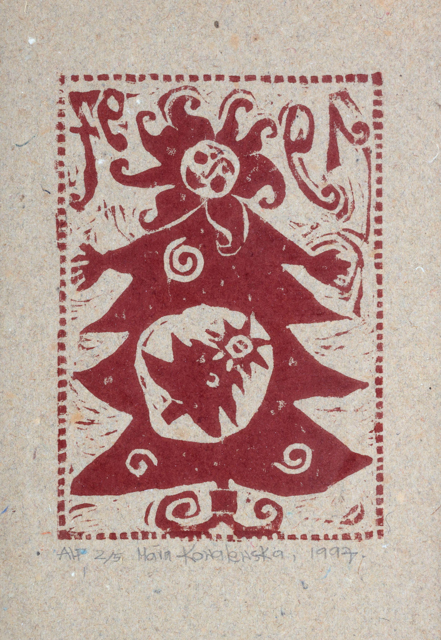 ŚWIĘTA 21x14 linoryt 1997