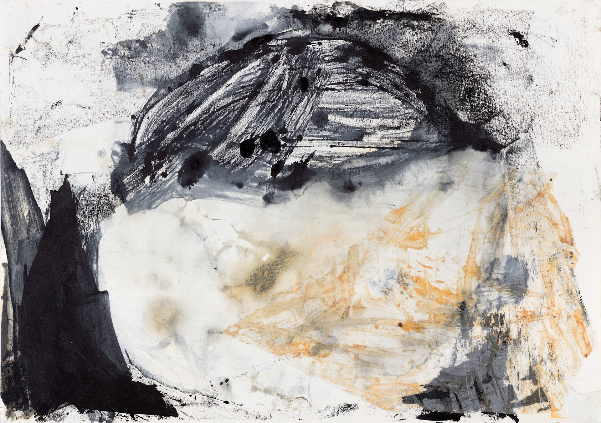 TWORZENIE ŚWIATA III 41x58 rysunek, monotypia i kolaż na papierze 1991