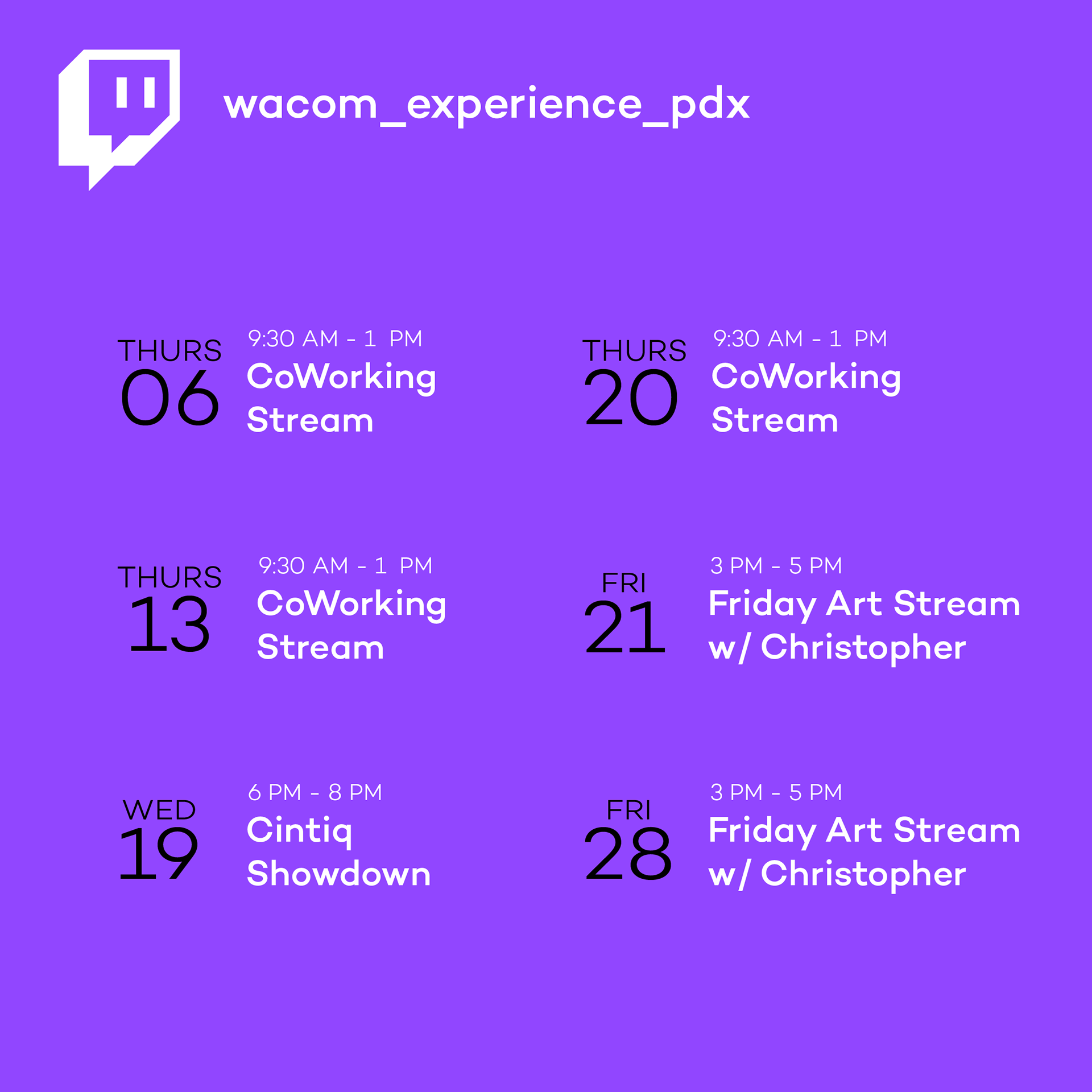 IG Carousel Post - Streaming Schedule V1