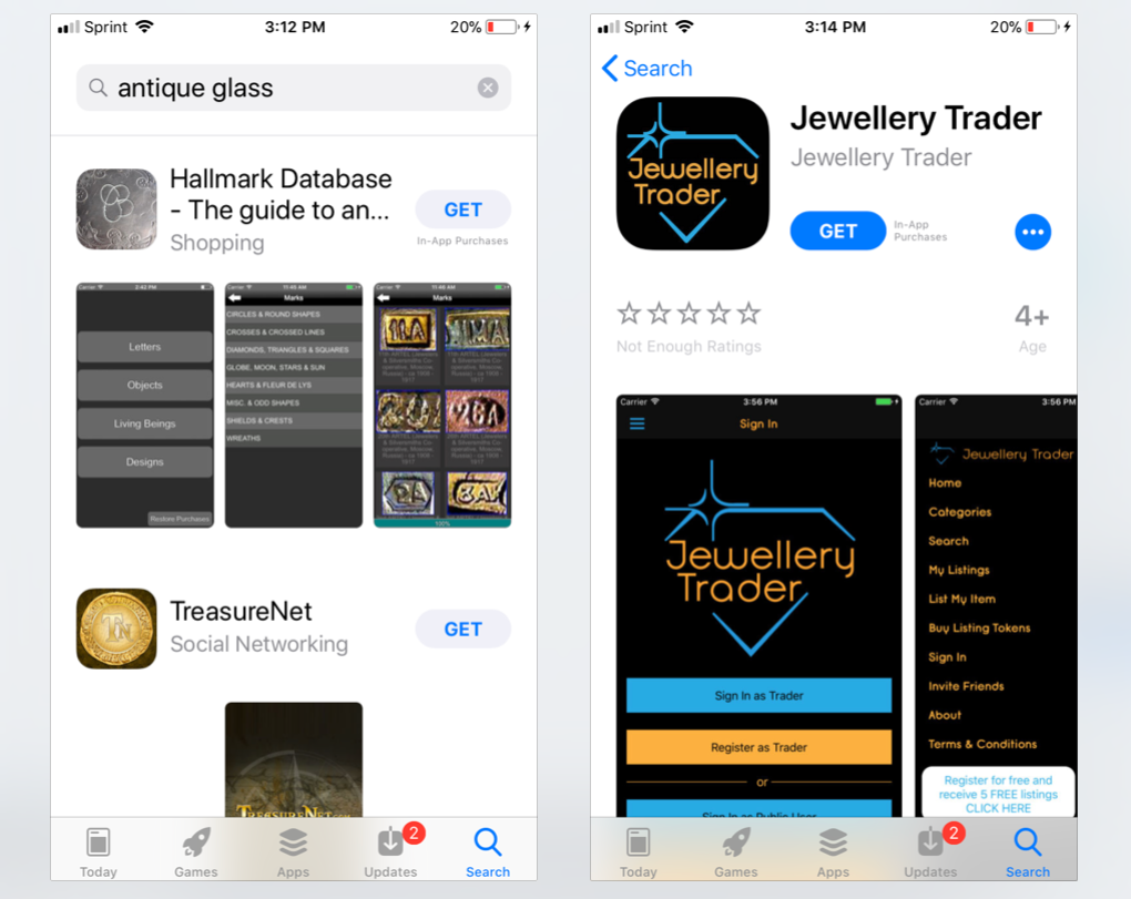 Examples found in App Store search