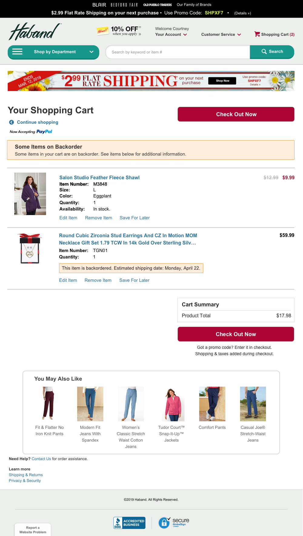 Final design iteration, including back order error messages.