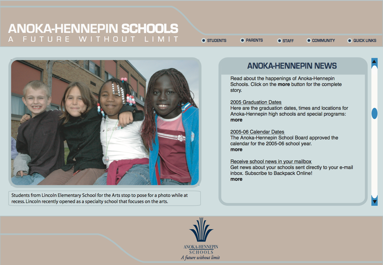 Anoka-Hennepin site mockup example