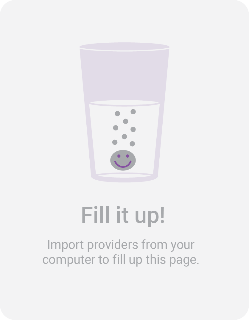 Empty state "colonoscopy pre-mix drink" example