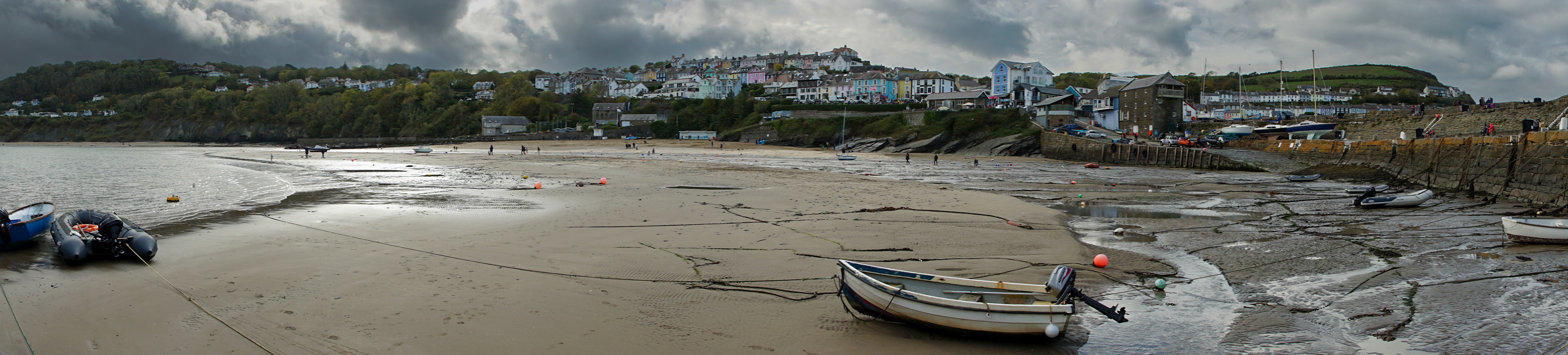 Panoramic shot of New Quay, Wales