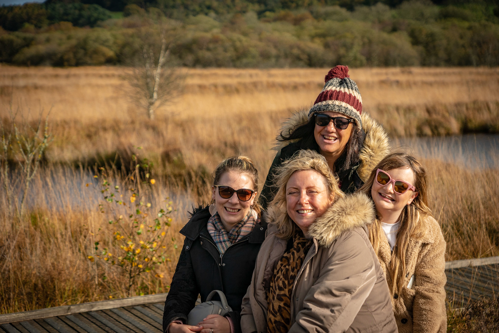The girls at Cors Caron Nature Reserve