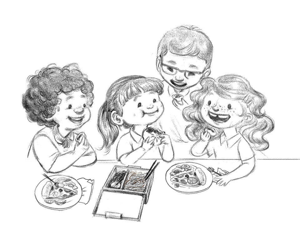 Sketch from the First Days of School illustration series