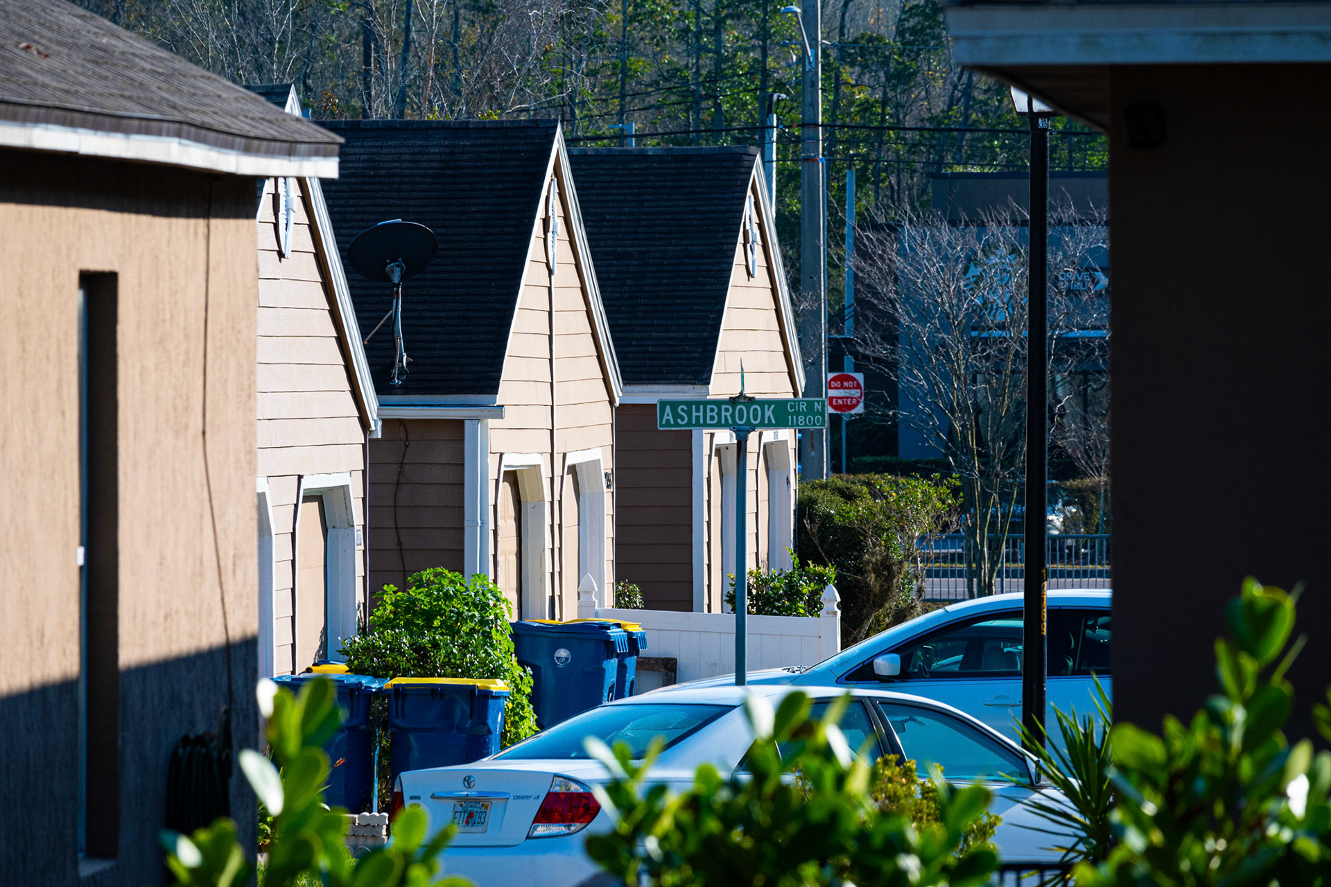 Photograph of 3 identical houses