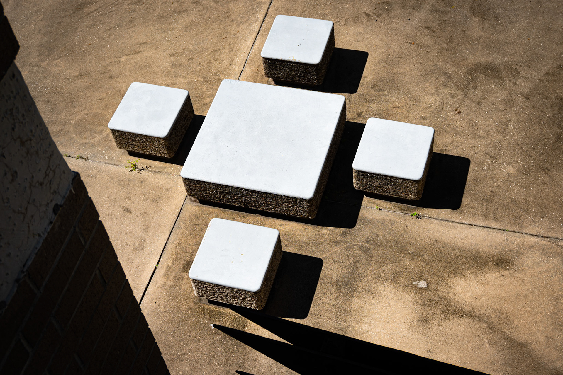 Table with spots to sit in, on south campus FSCJ