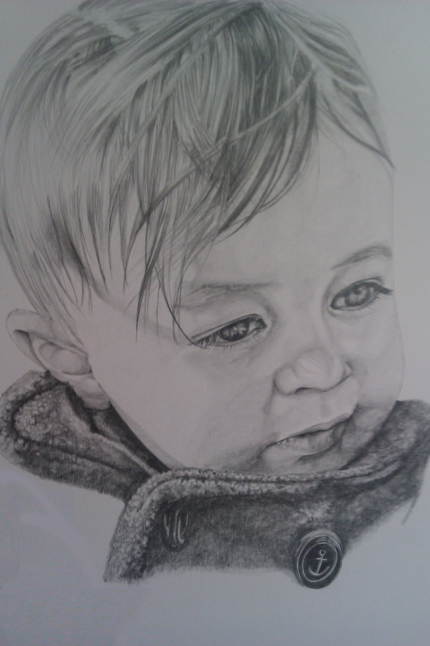 Portrait d'enfant - Graphite sur papier cartonné