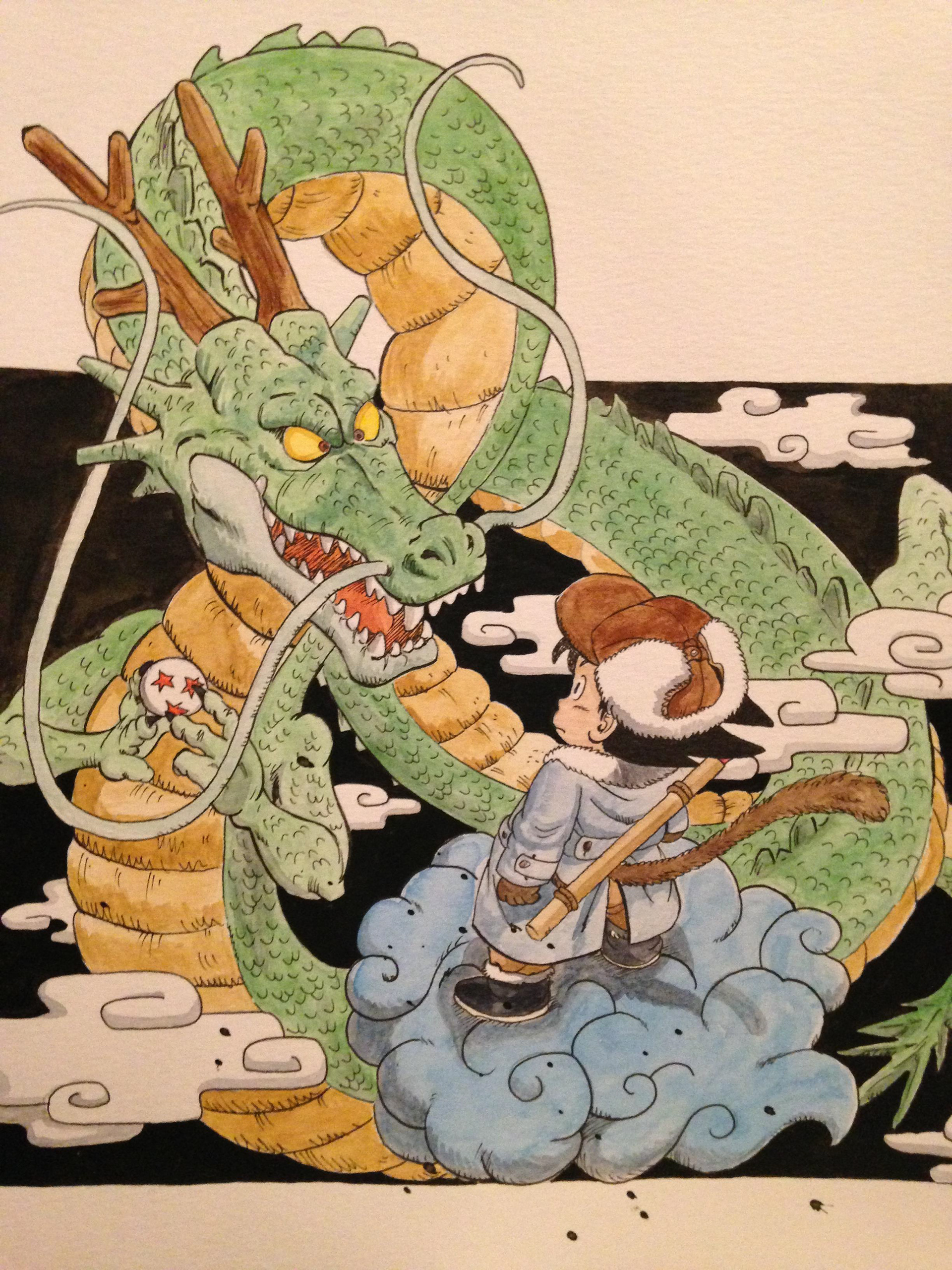 Reproduction illustration Dragon Ball aquarelle
