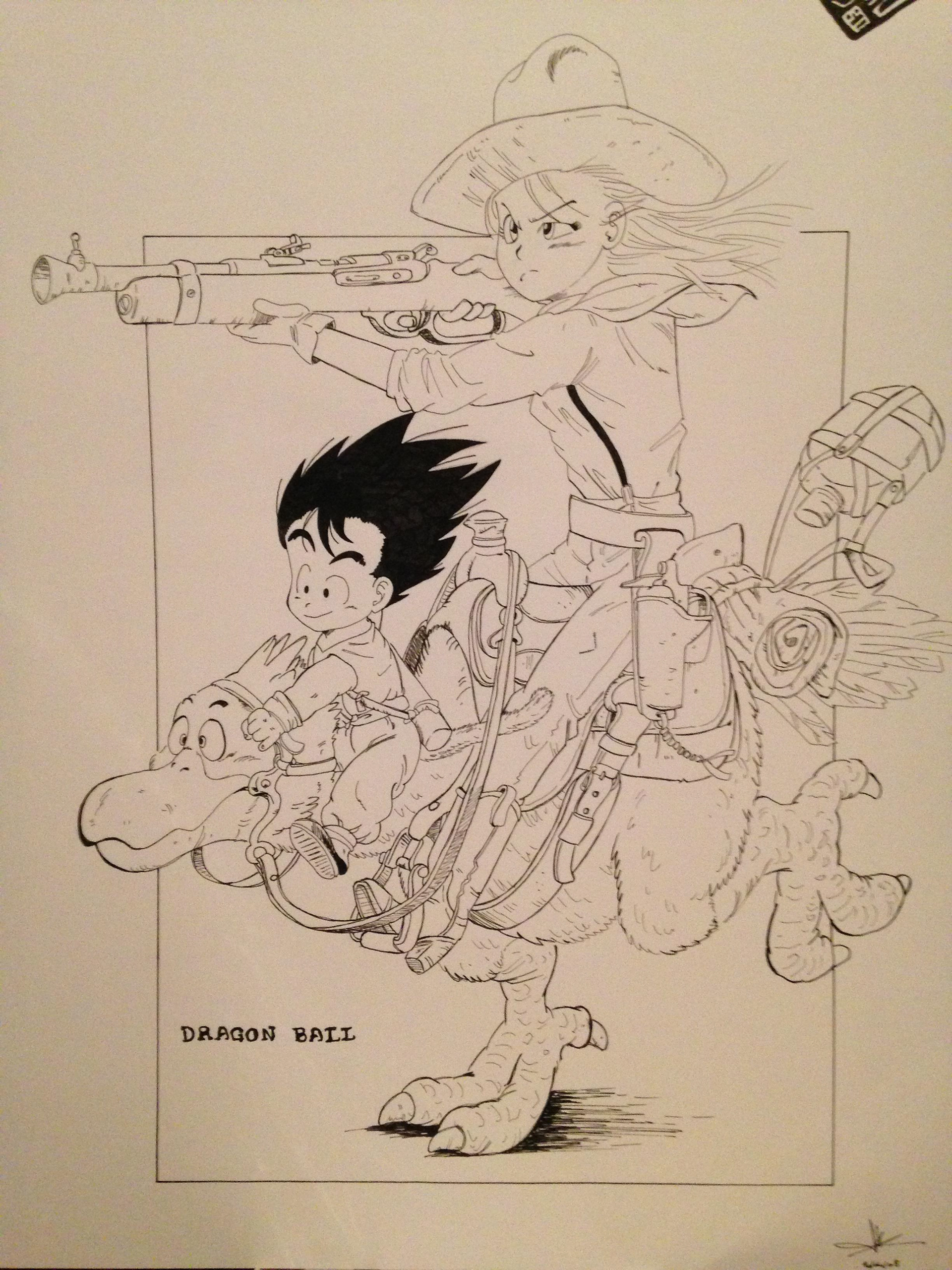 Reproduction illustration Dragon ball encre de chine