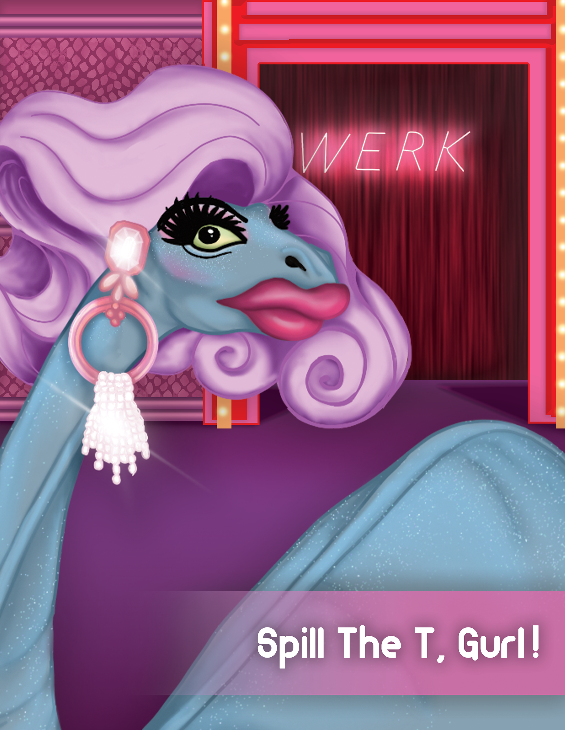 I was commissioned to create signage for an event themed dinosaurs and drag queens.