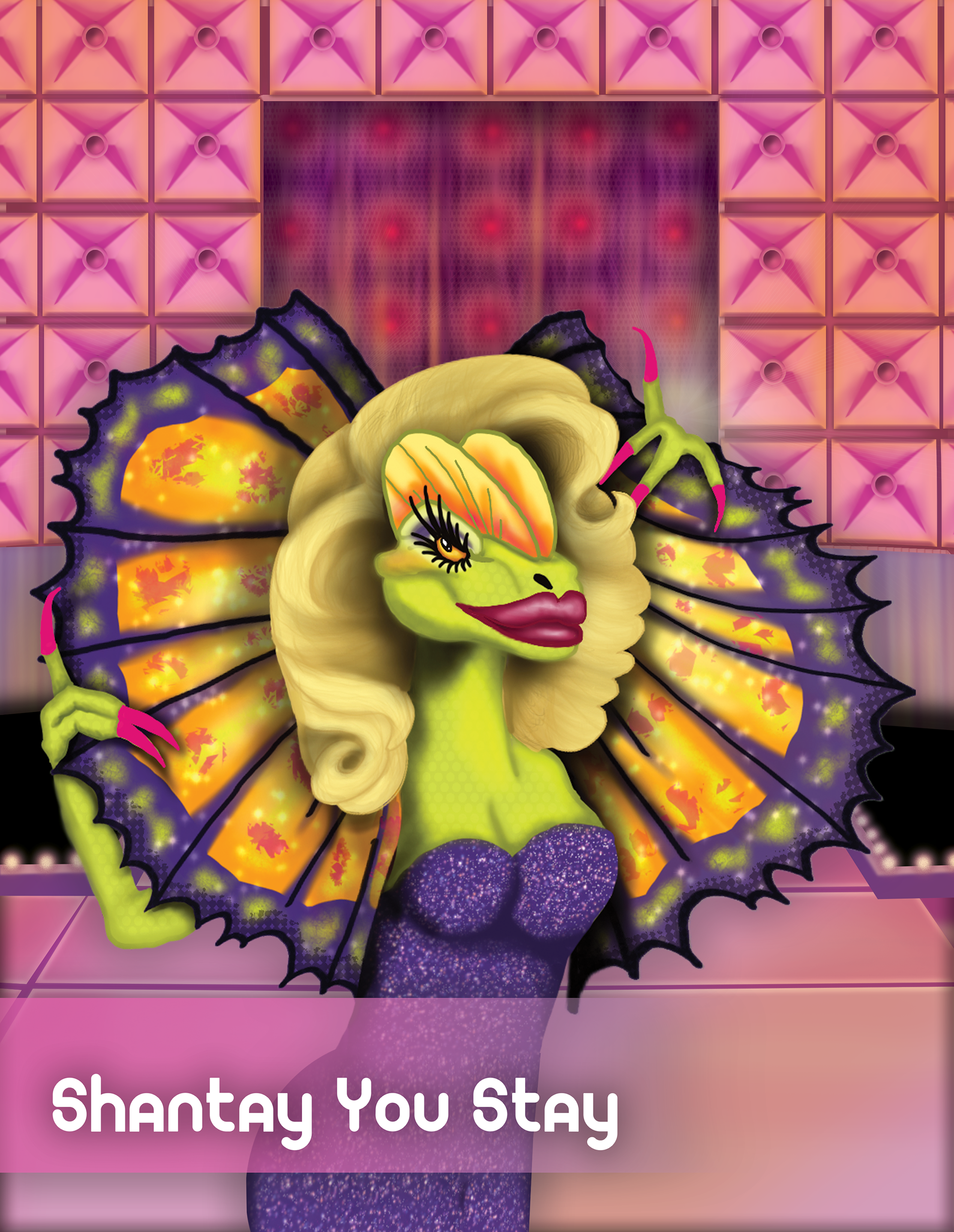 I was commissioned to create signage for an event themed dinosaurs and drag queens.