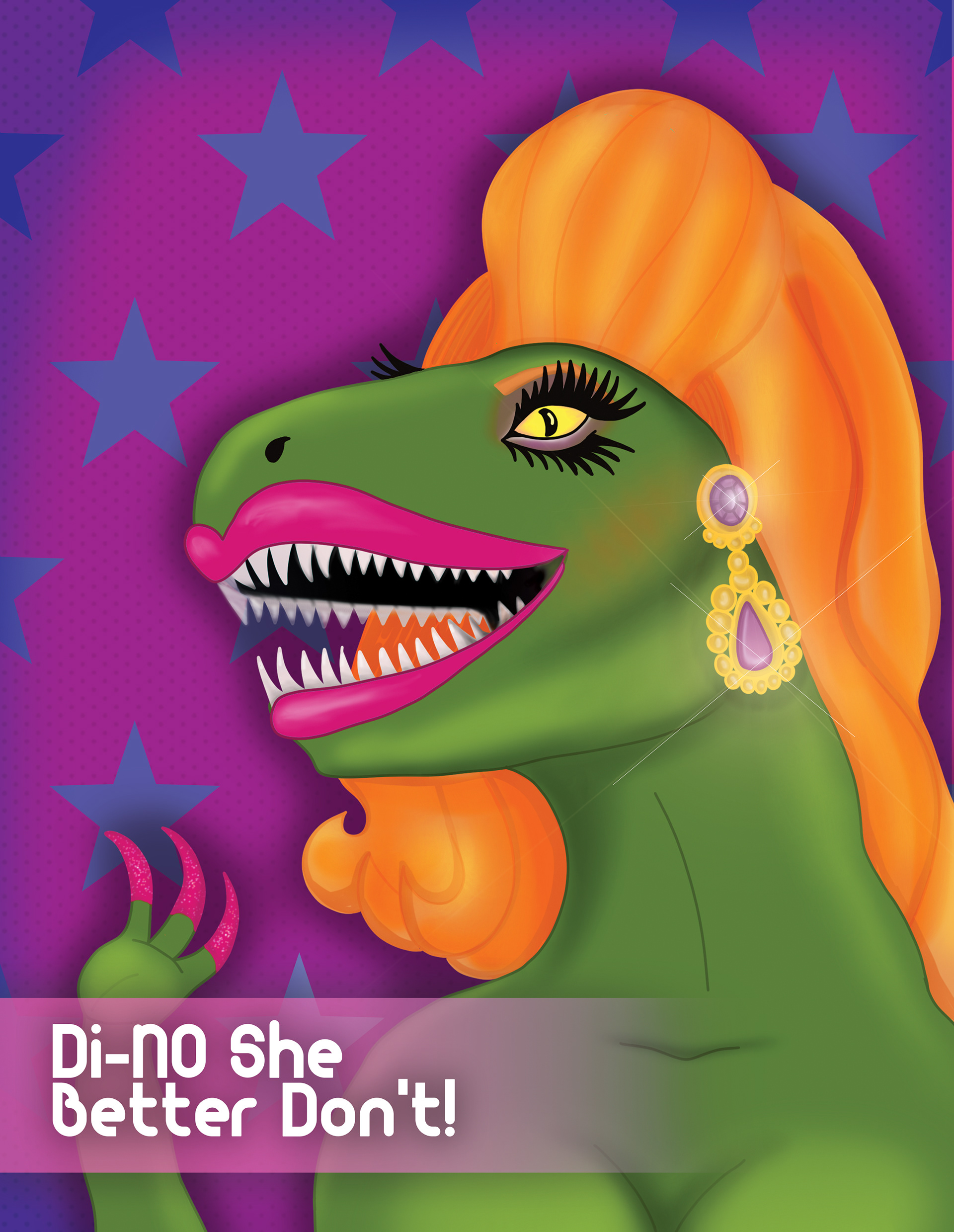 I was commissioned to create signage for an event themed dinosaurs and drag queens.