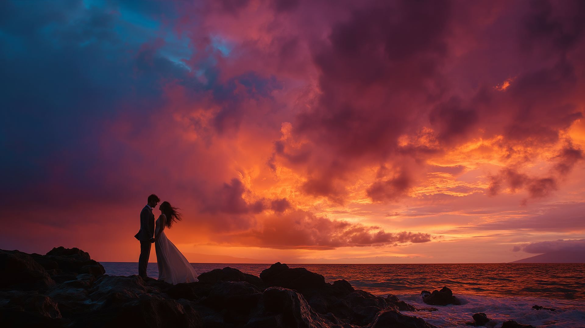 Maui sunset ceremony on the beach