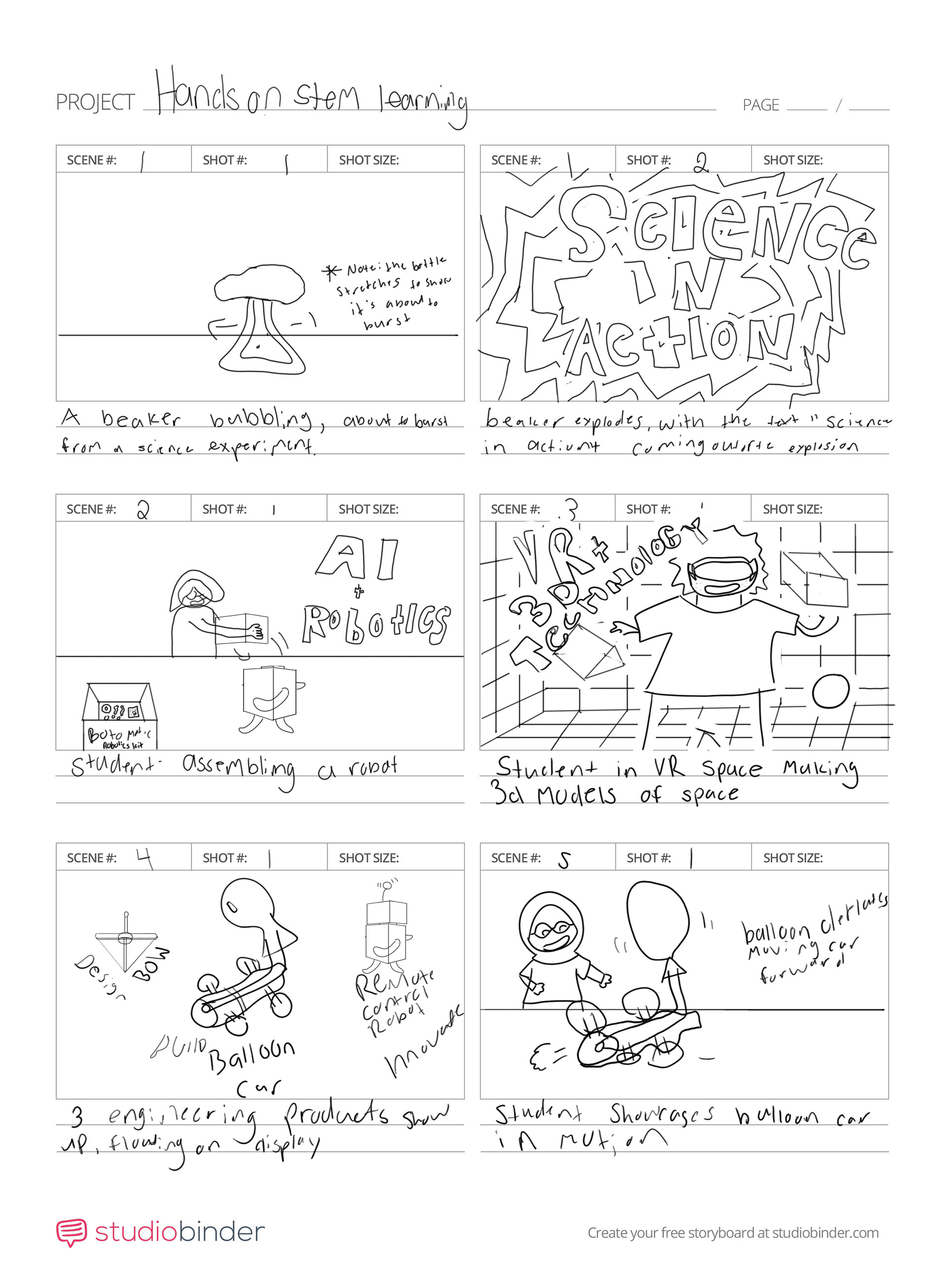 Storyboard for Reel #