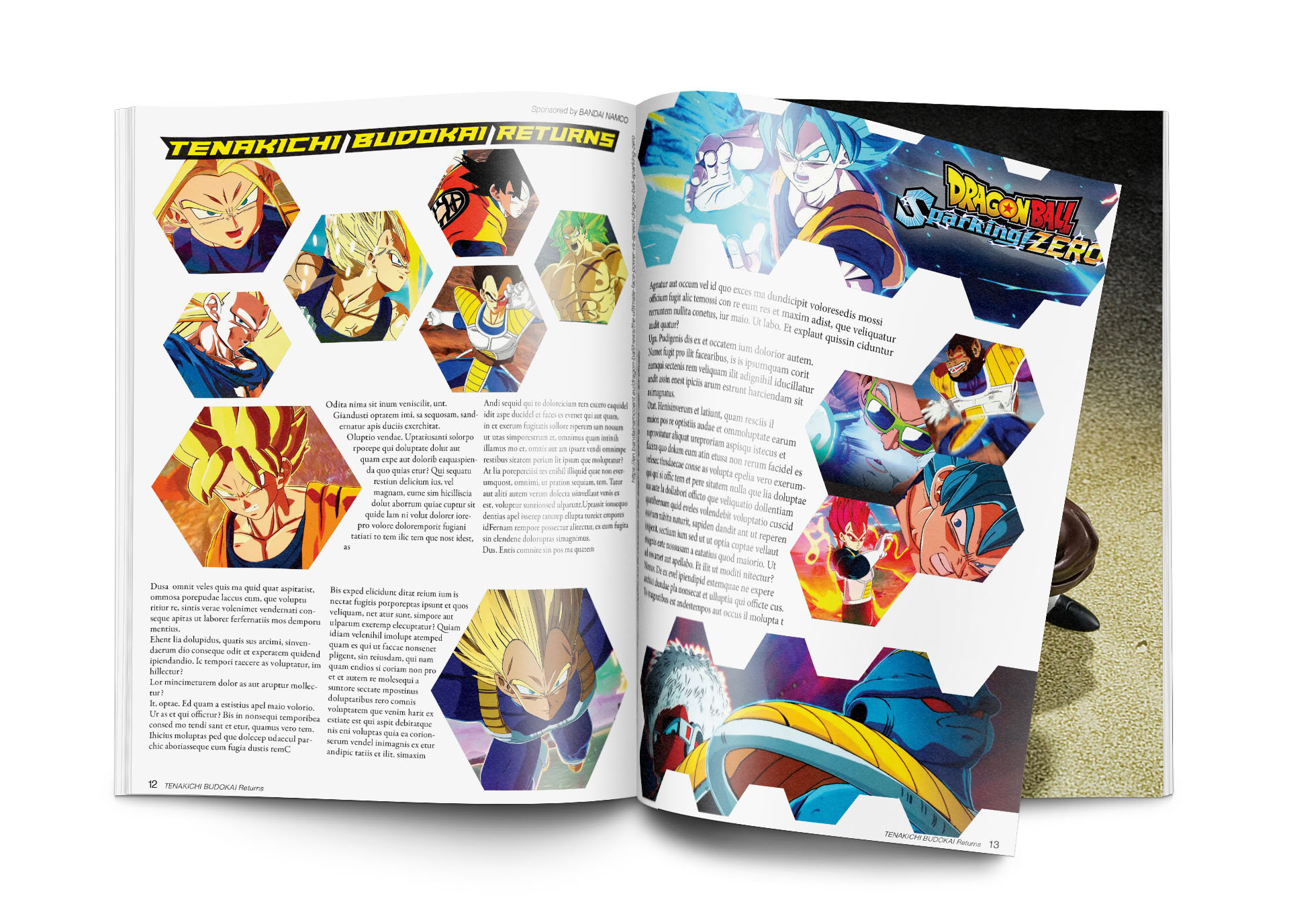 Magazine spread for game Dragon Ball SPARKING! Zero