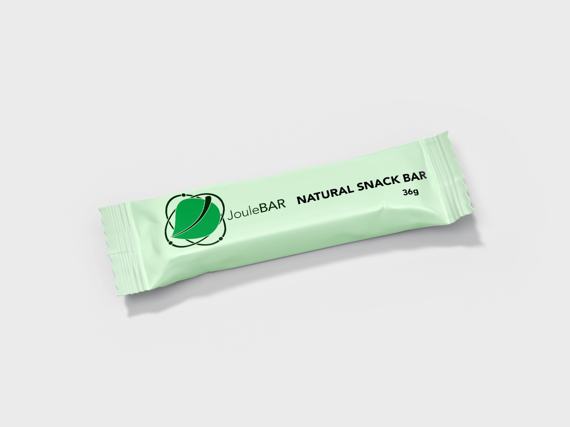 Mockup of logo on a wrapper for a snack bar