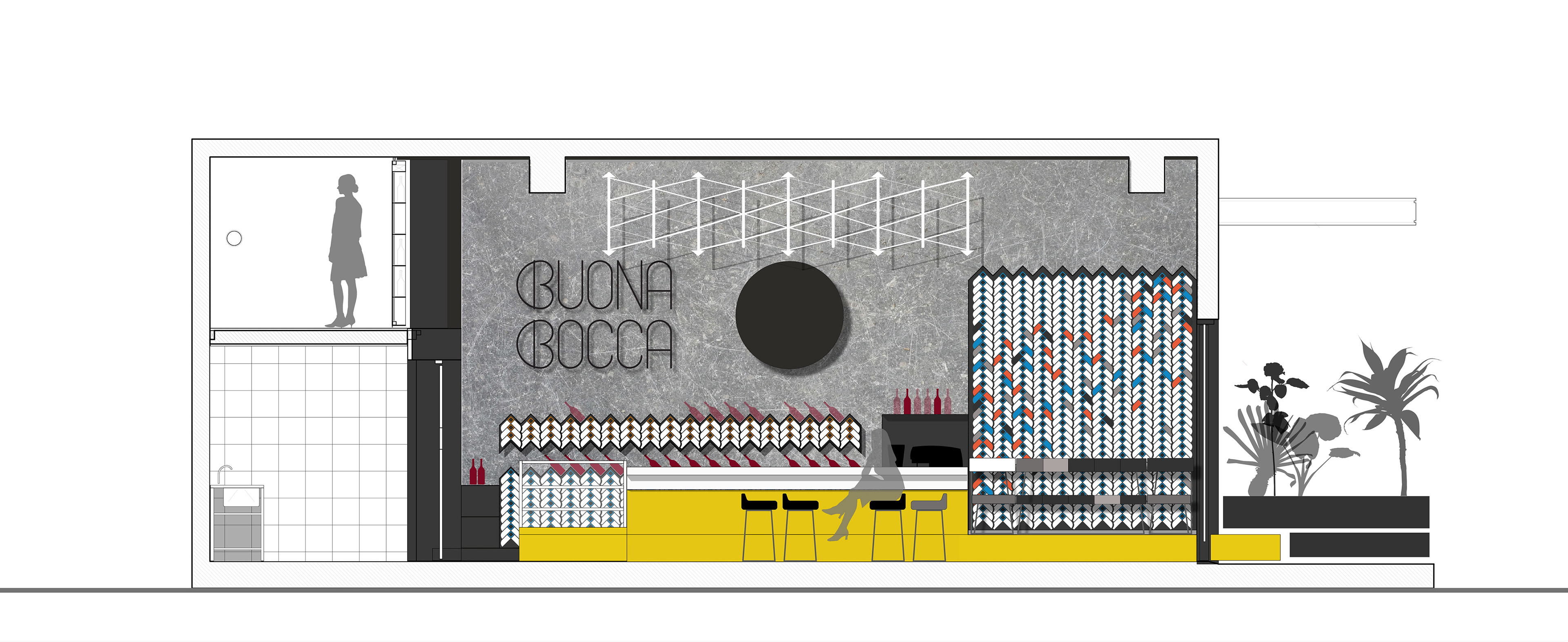 buona bocca, wine bar, ramoprimo, interior design, project,