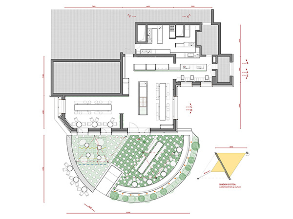 diagramma, ramoprimo, interior design, ristorante, progetto, disegno,