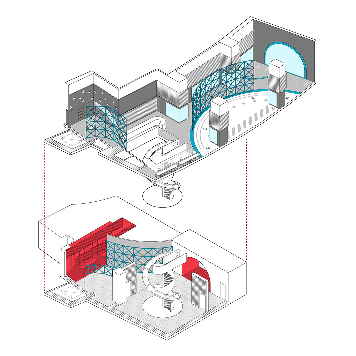 MFIT SPACE isometric diagram design by RAMOPRIMO