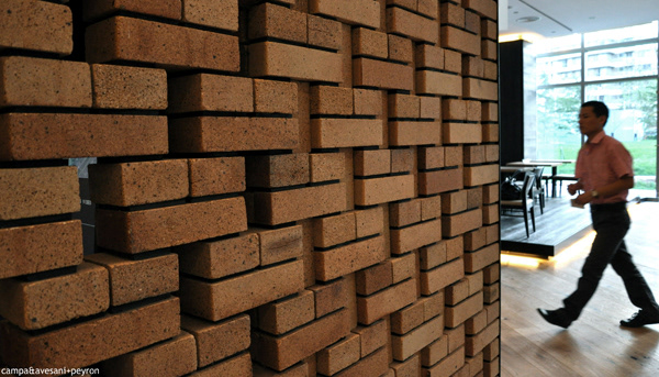 brick, walls, natural wood, floor, restaurant, ramoprimo, interior design,
