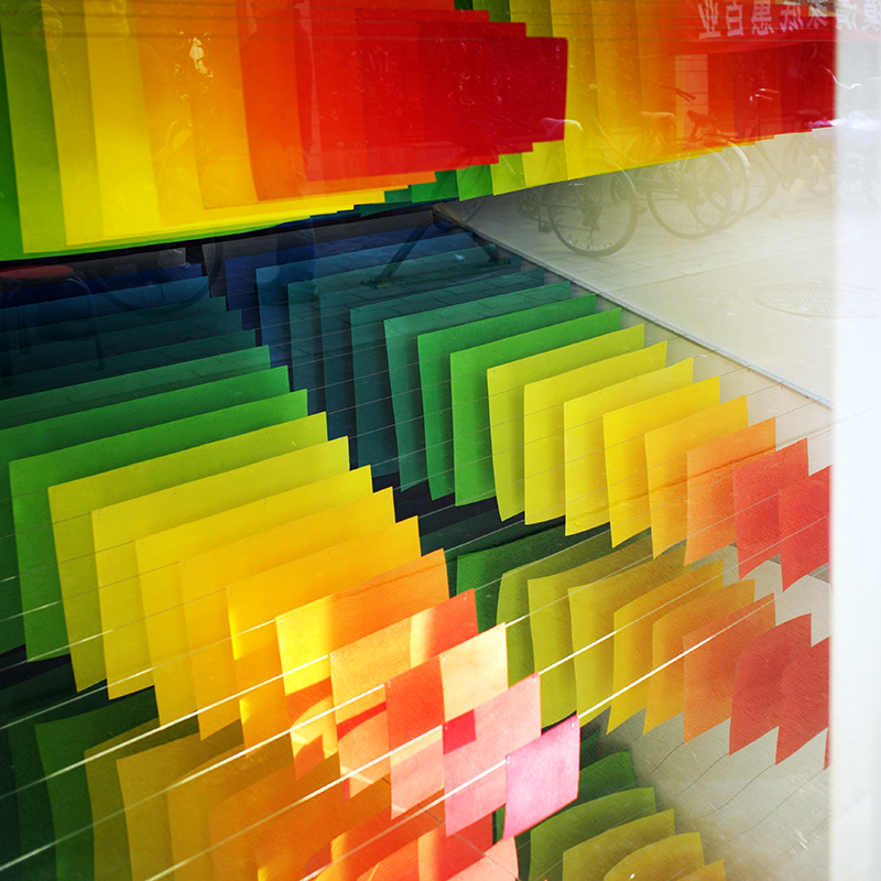 ramoprimo, colorful, canvases, paper cutting, chinese tradition,