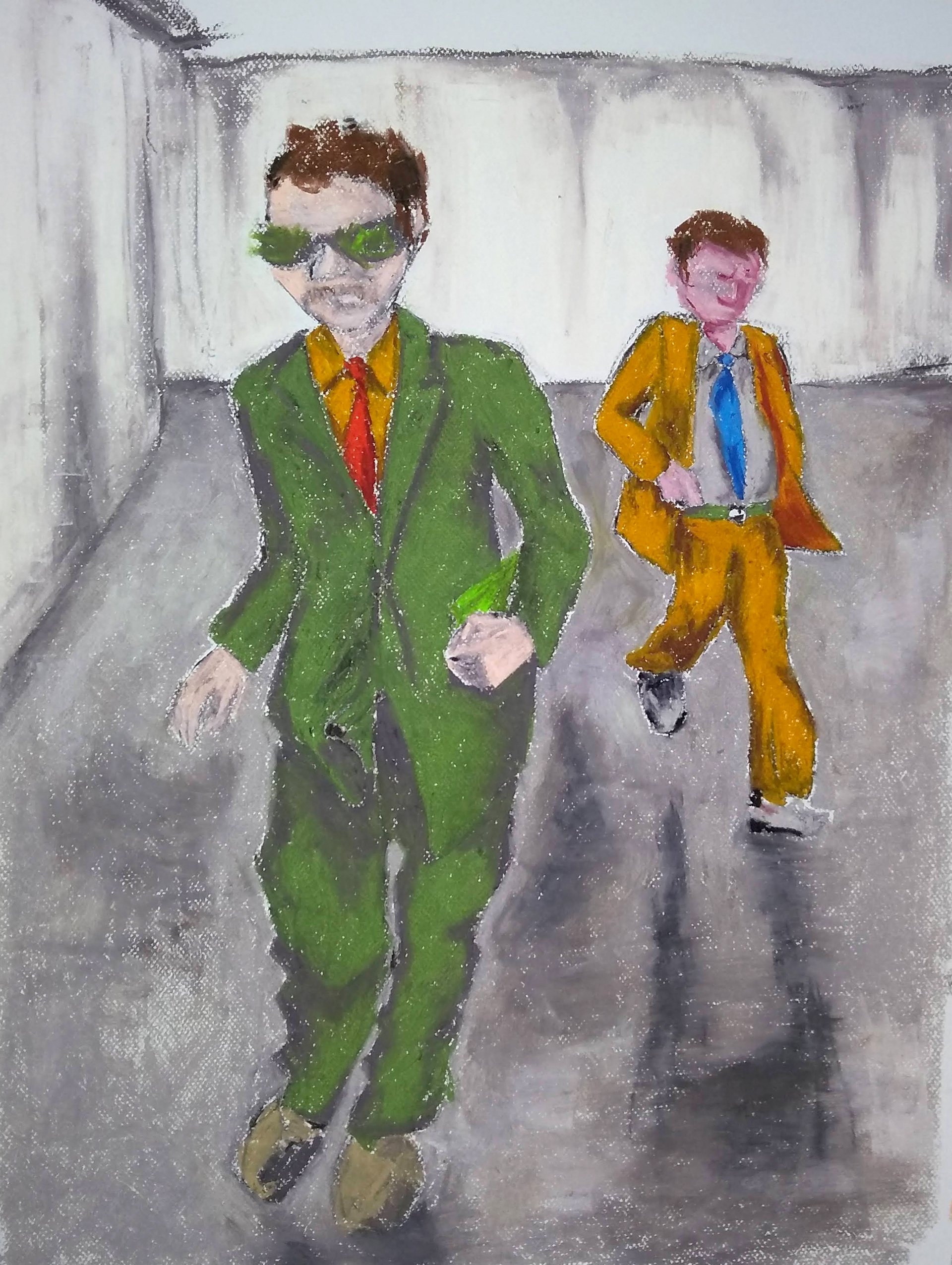 Obra sem nome, 420x 59,4 cm. Técnica em pastel oleoso e carvão vegetal.