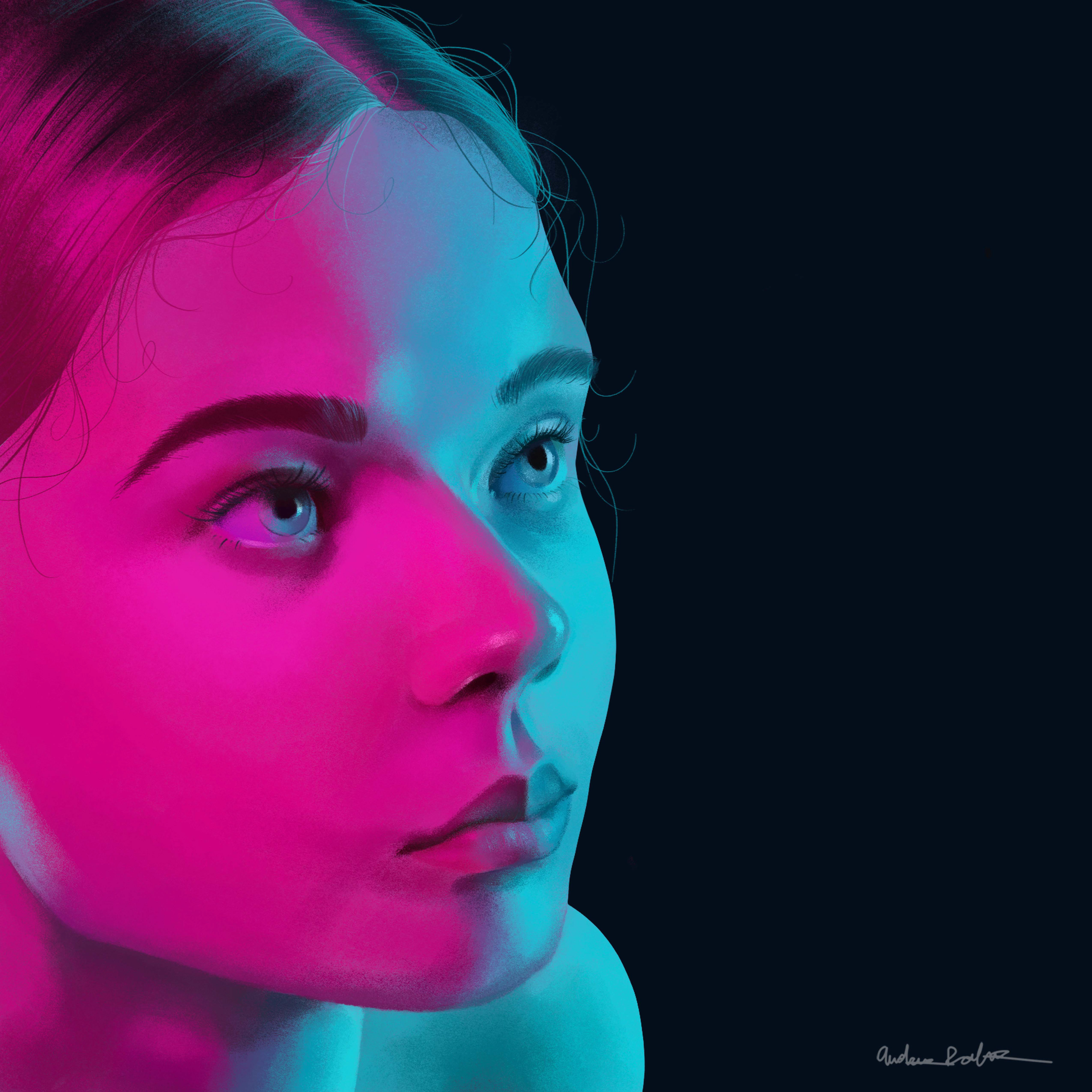 "Pink and Blue" won 1st place in graphics category in Lander's Juried Exhibition 2021