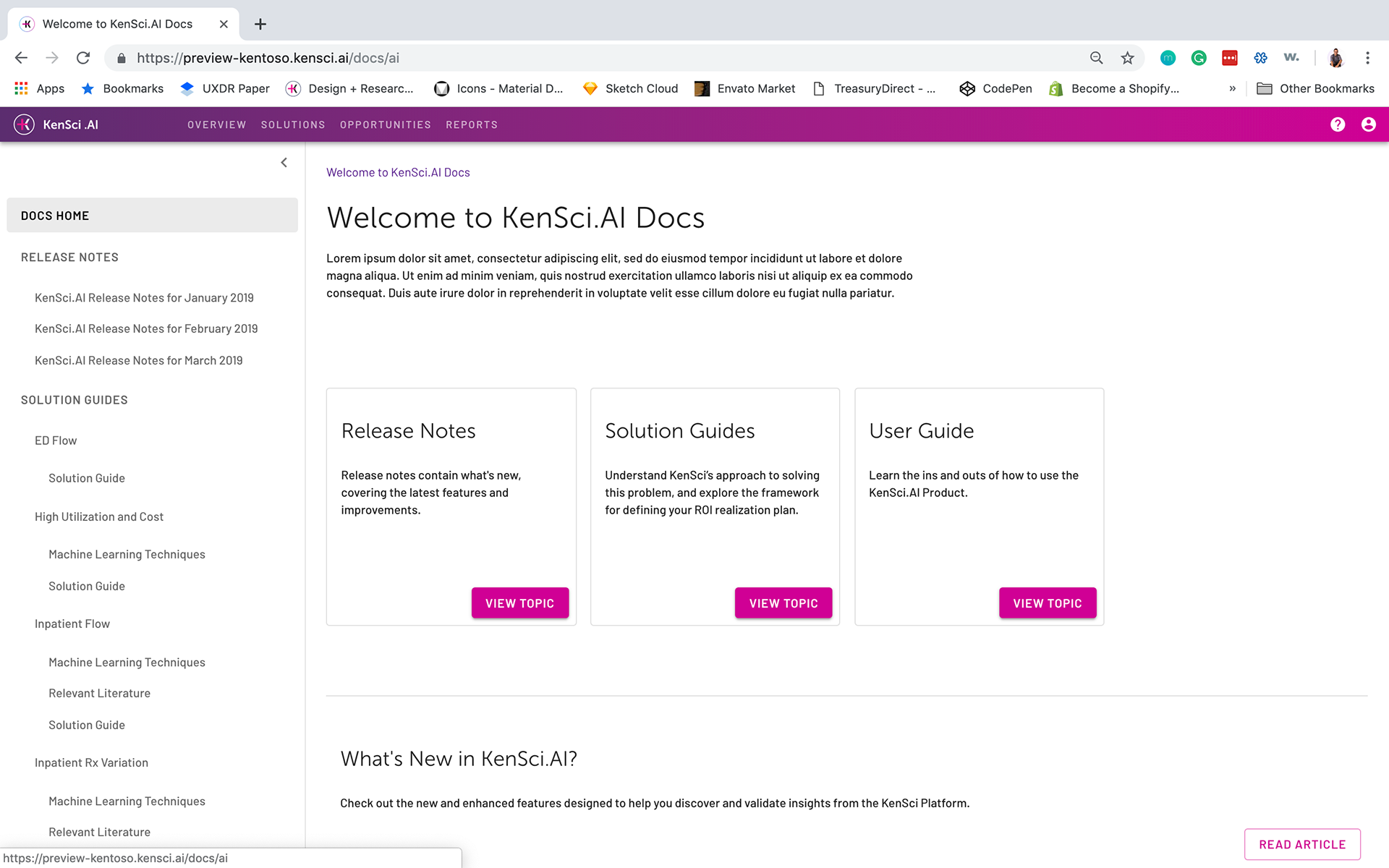 Current live homepage