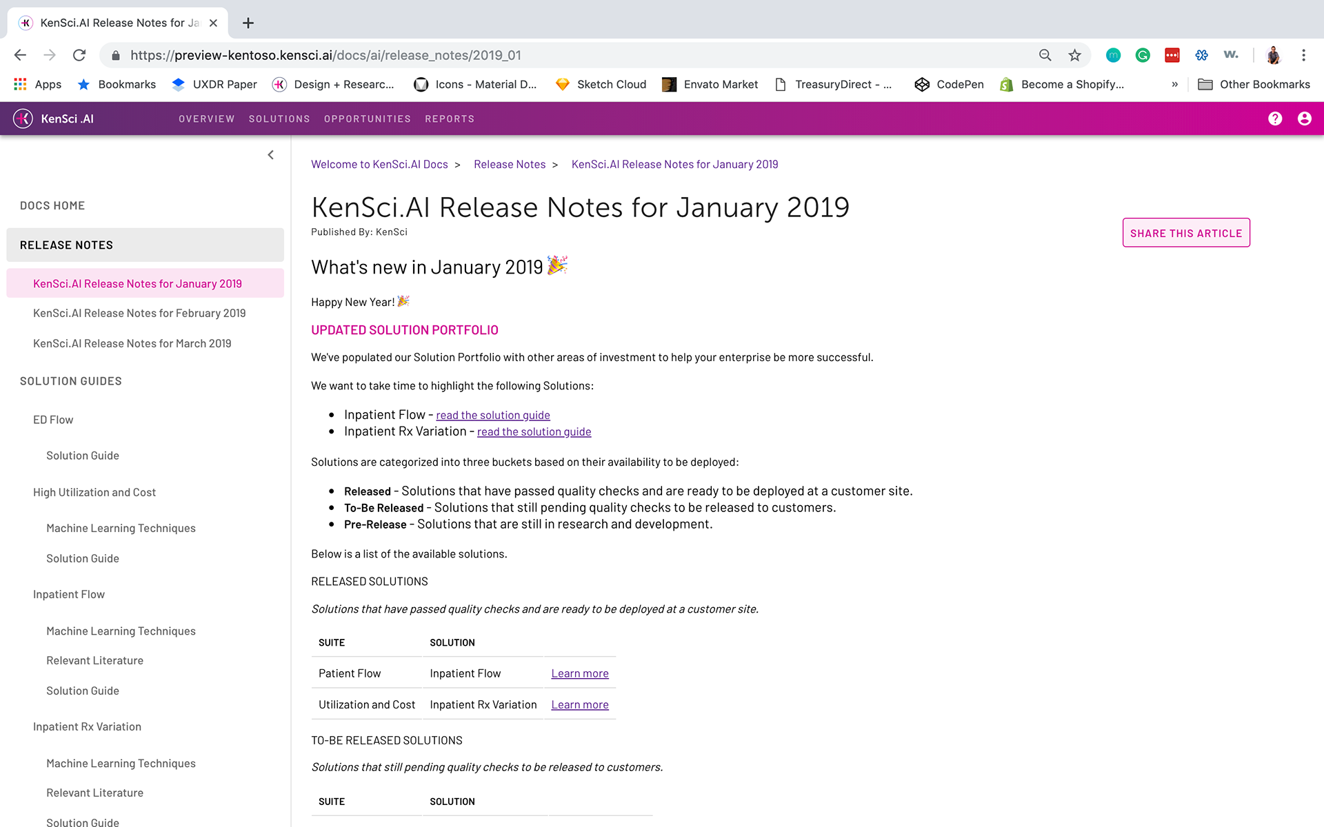 Current live articles page