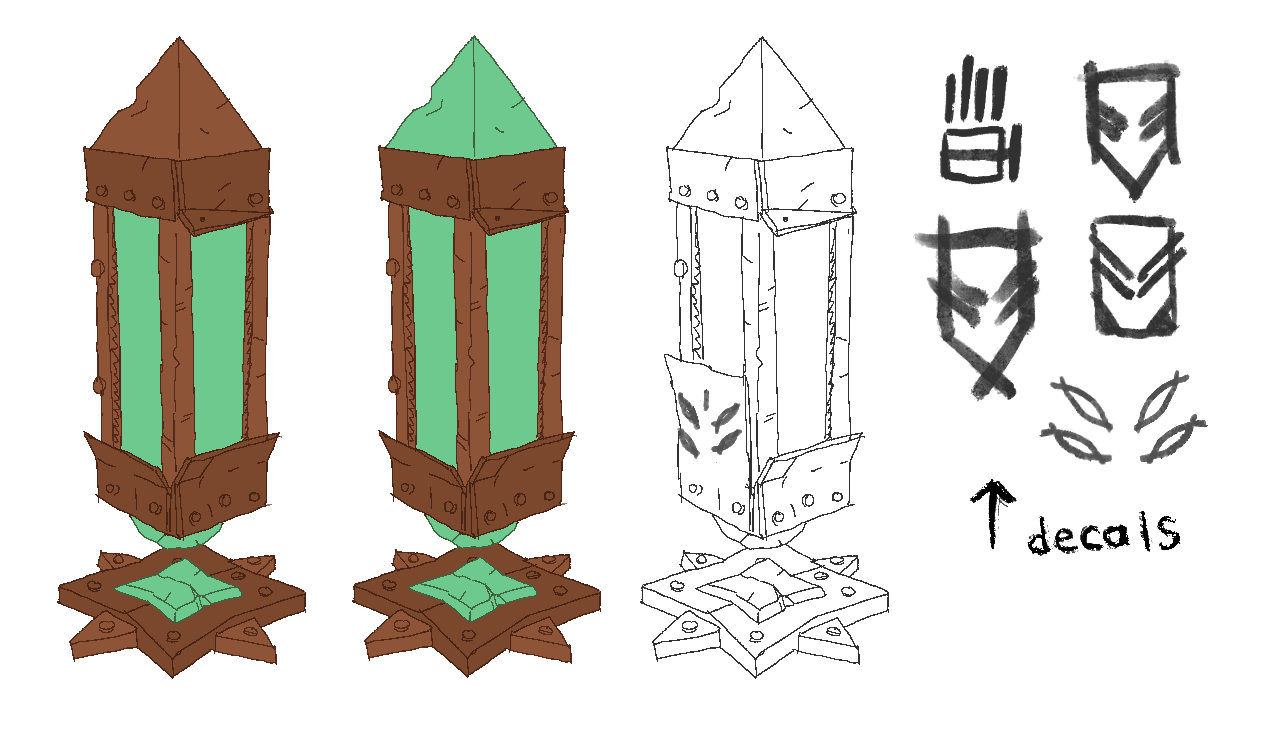 Floating obelisks also styled after the cult faction