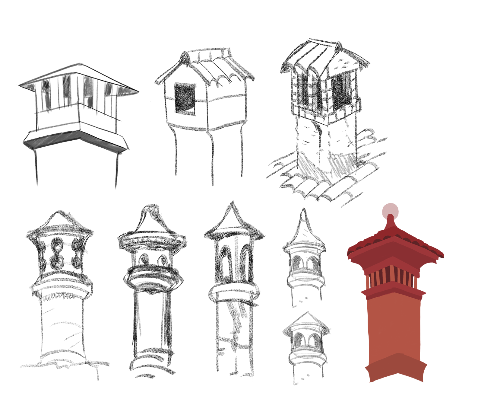 Concepts for chimneys the Giant could rip out and toss around