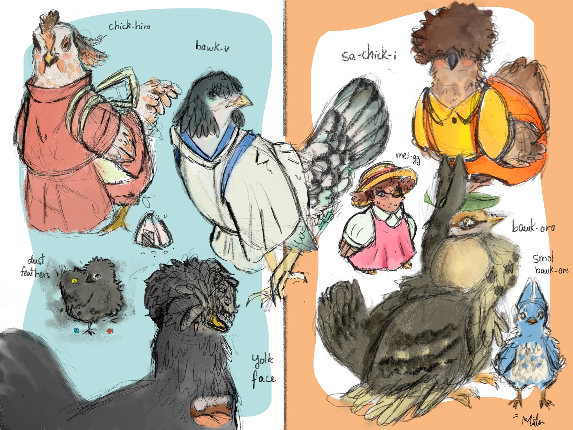 Ghibli Chickens - Digital