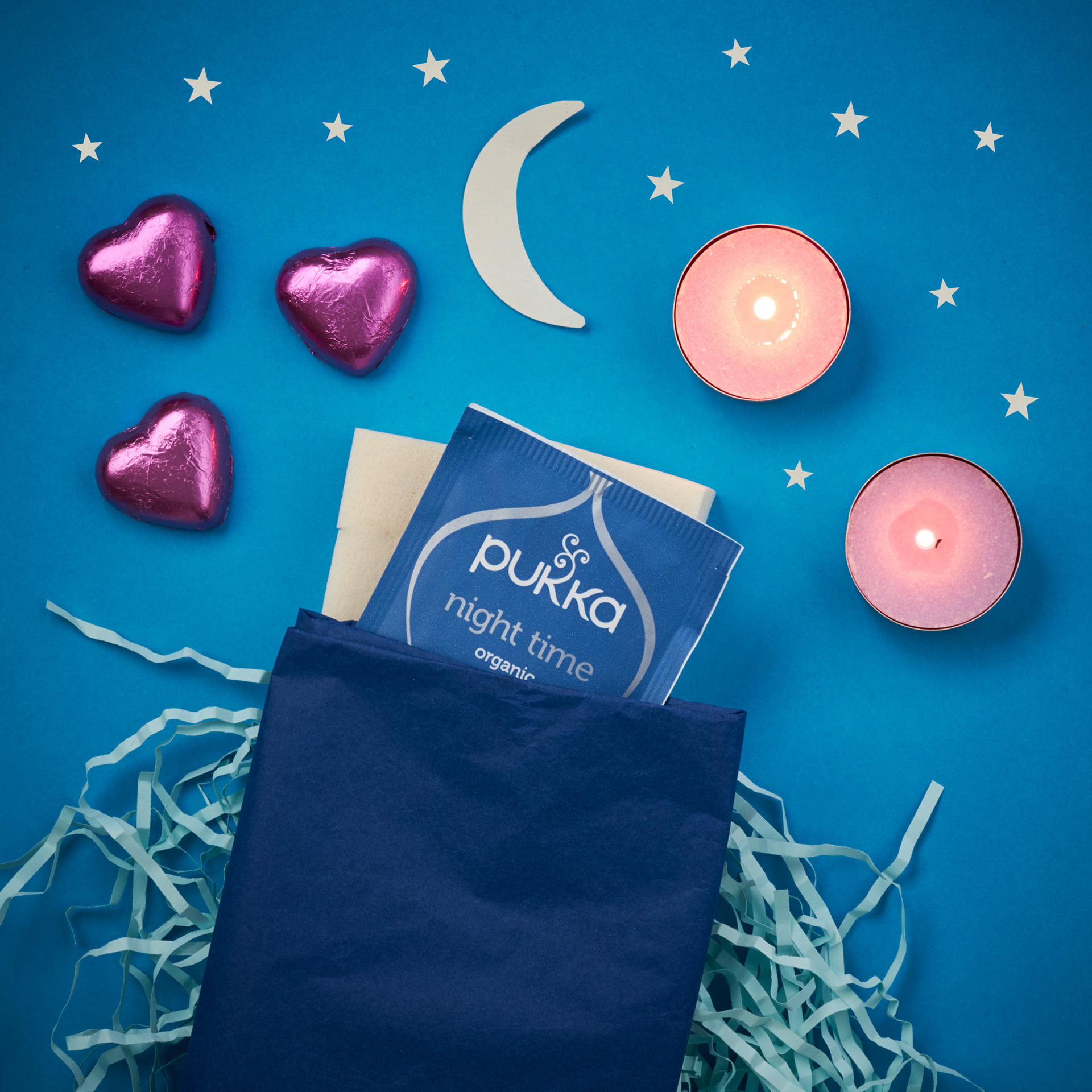 Creative image of Pukka's Night Time tea for Dlux Giftbox