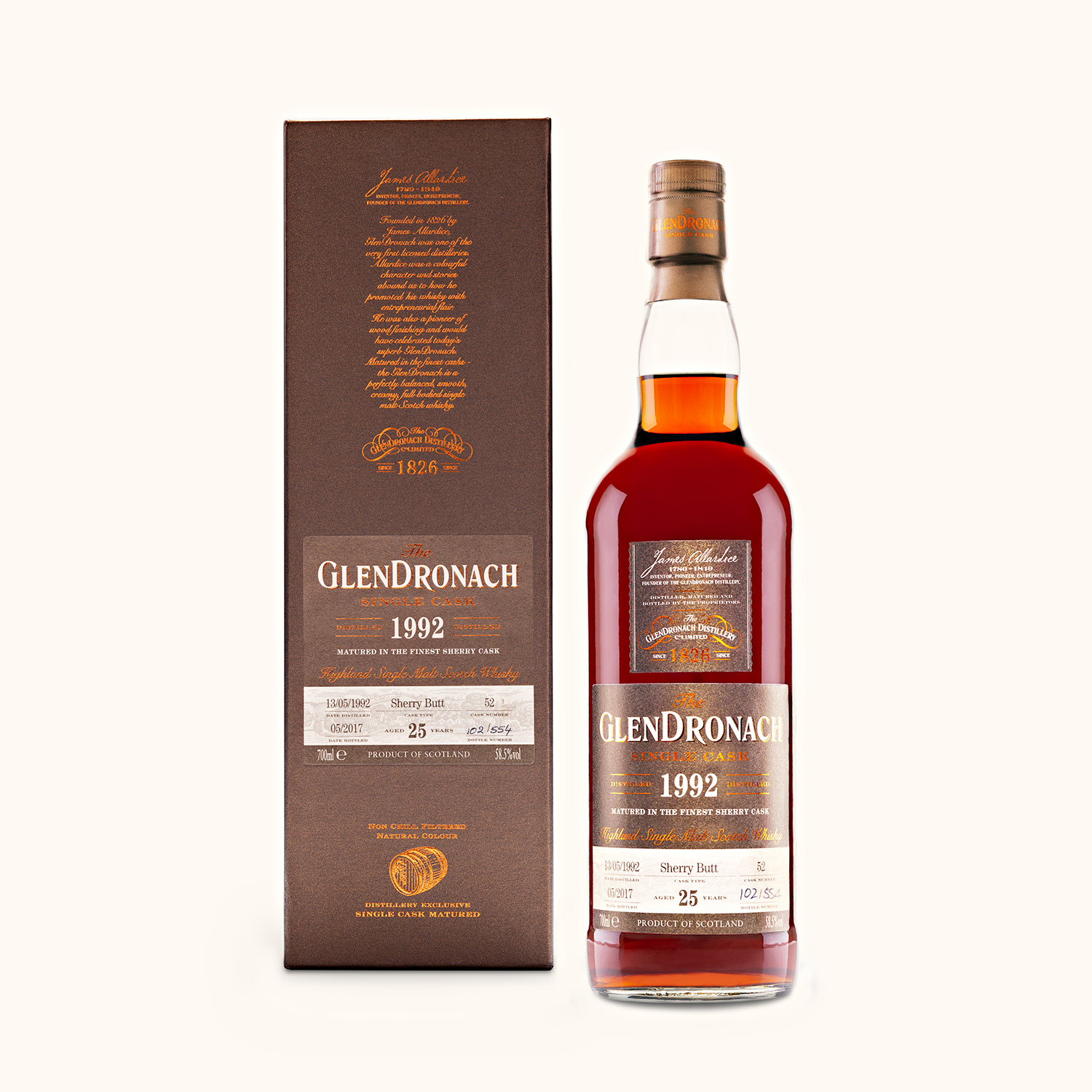 Glendronach 1992 scotch whisky professional images by © Stefania Calderara. Composite of various images.